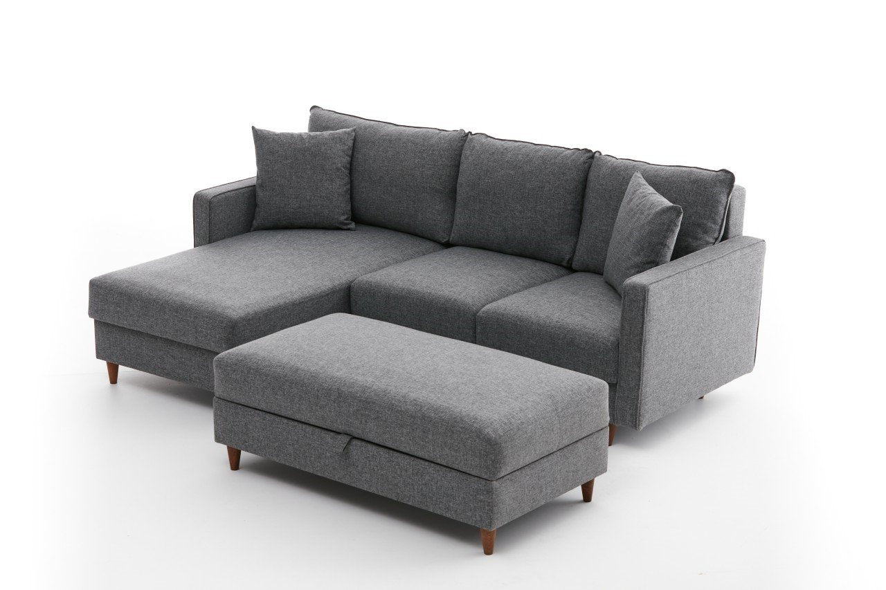 Eva Left - Grey Corner Sofa