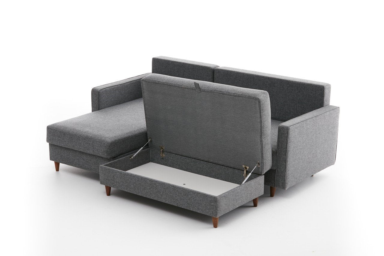 Eva Left - Grey Corner Sofa