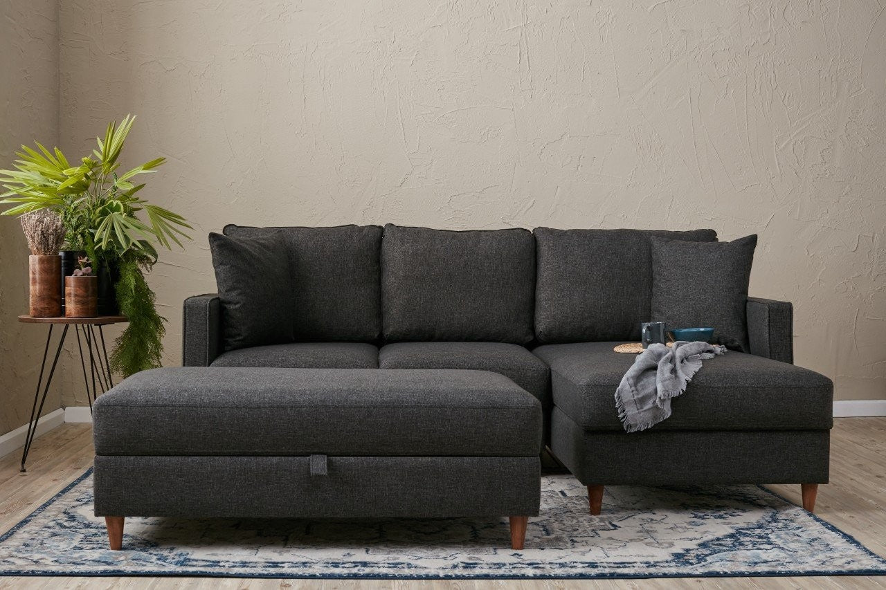 Eva Right - Anthracite Corner Sofa
