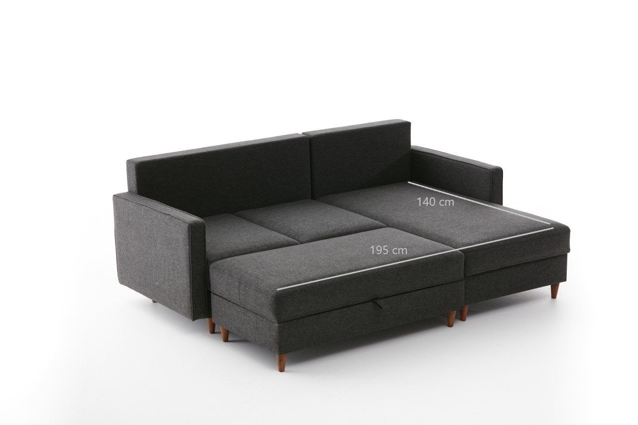 Eva Right - Anthracite Corner Sofa