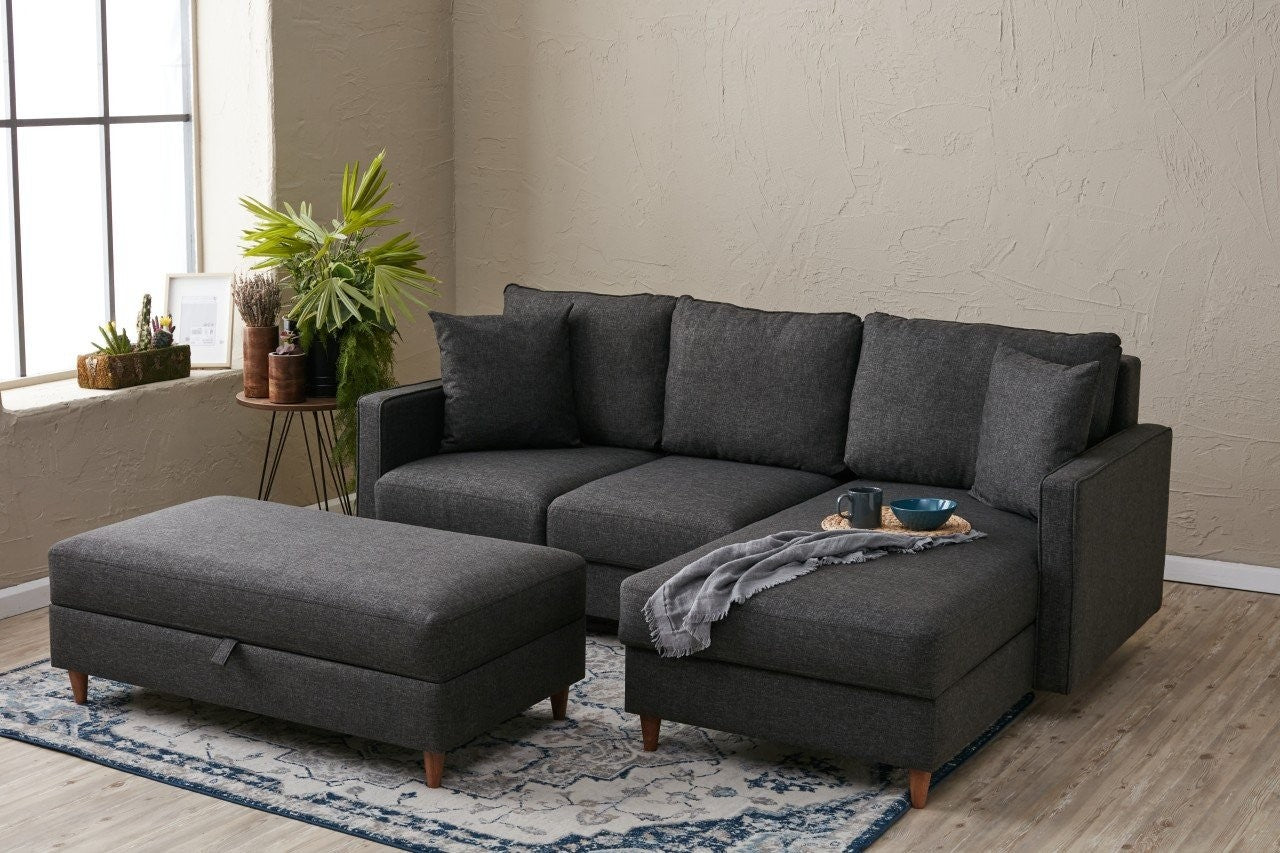 Eva Right - Anthracite Corner Sofa