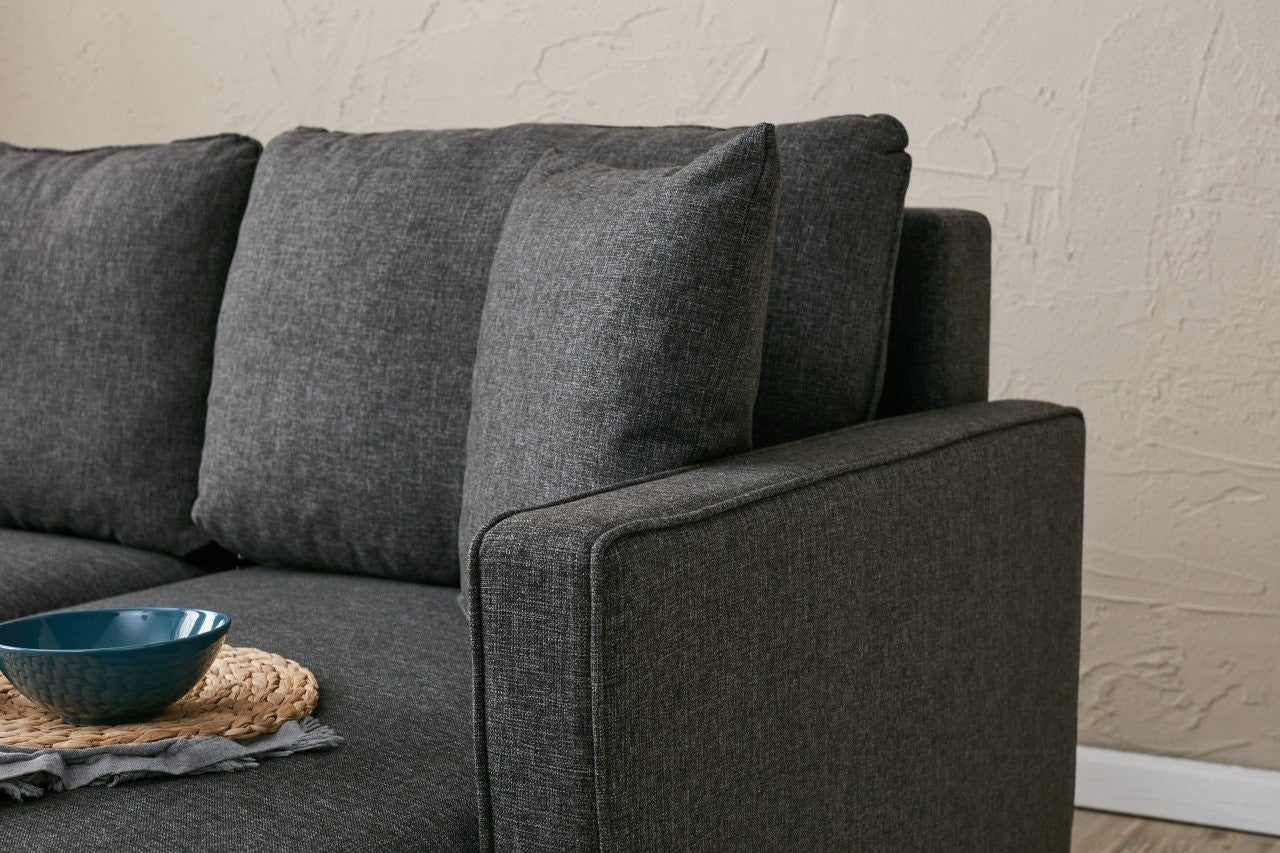 Eva Right - Anthracite Corner Sofa