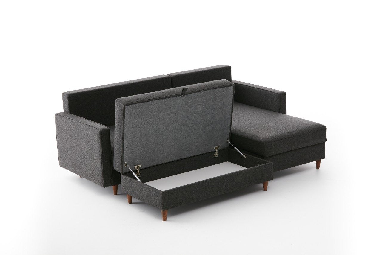 Eva Right - Anthracite Corner Sofa