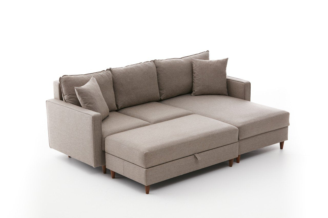Eva Right - Cream Corner Sofa