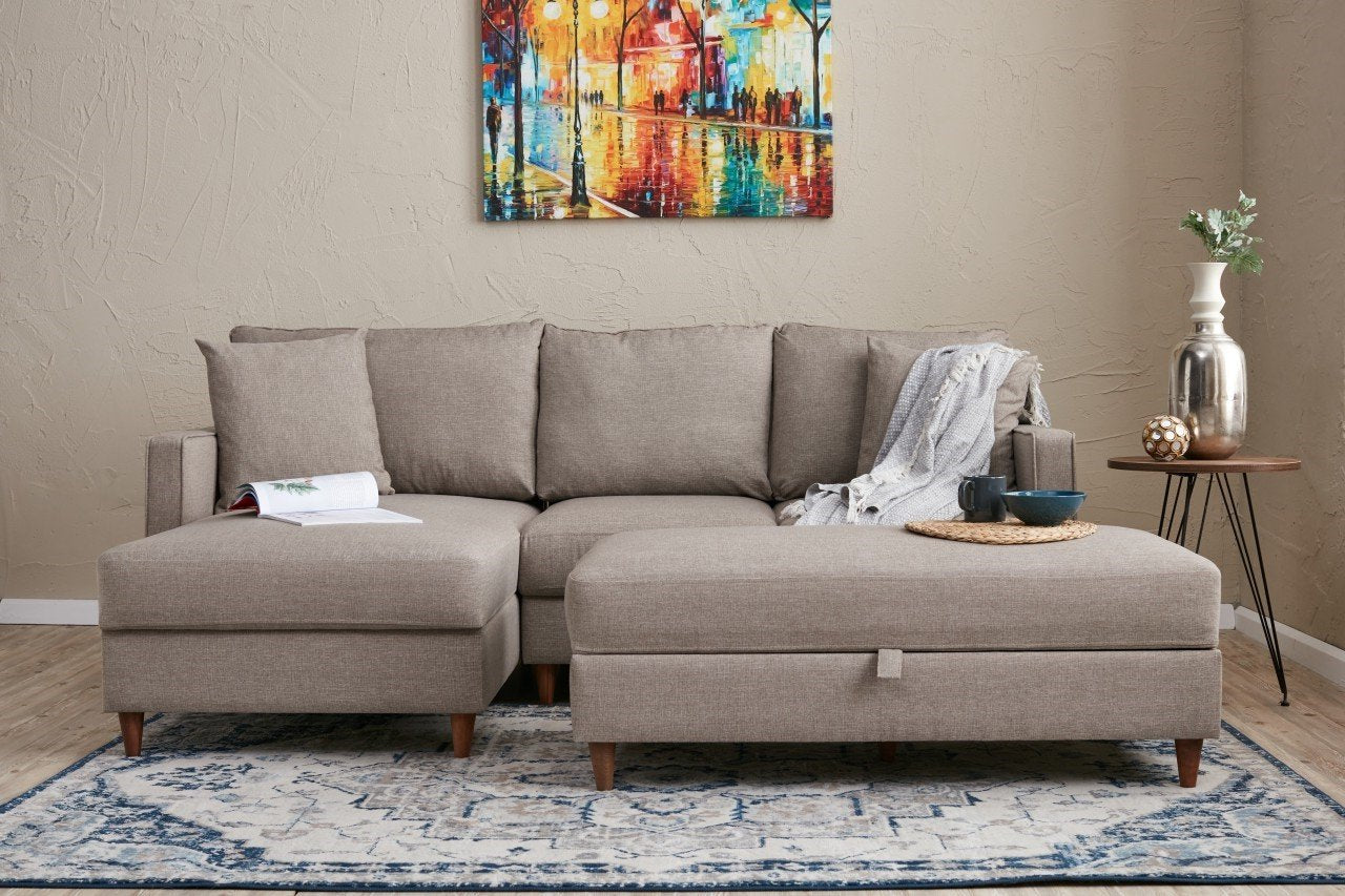 Eva Left - Cream Corner Sofa