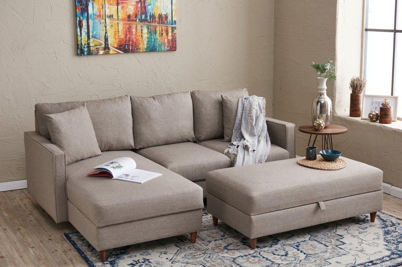 Eva Left - Cream Corner Sofa