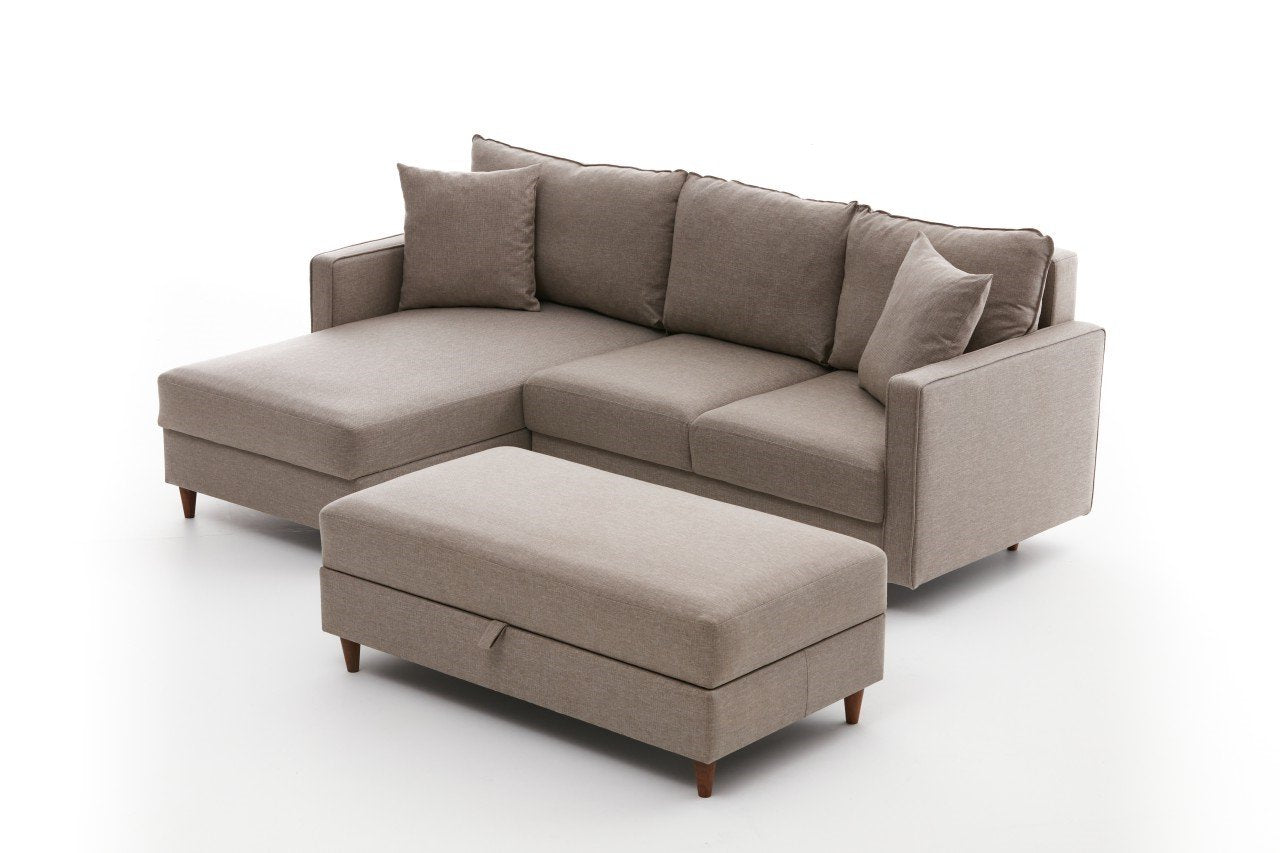 Eva Left - Cream Corner Sofa