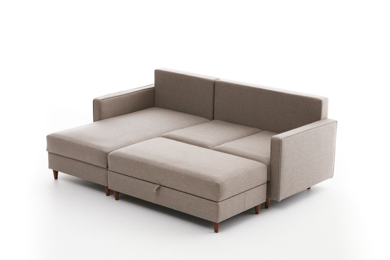 Eva Left - Cream Corner Sofa