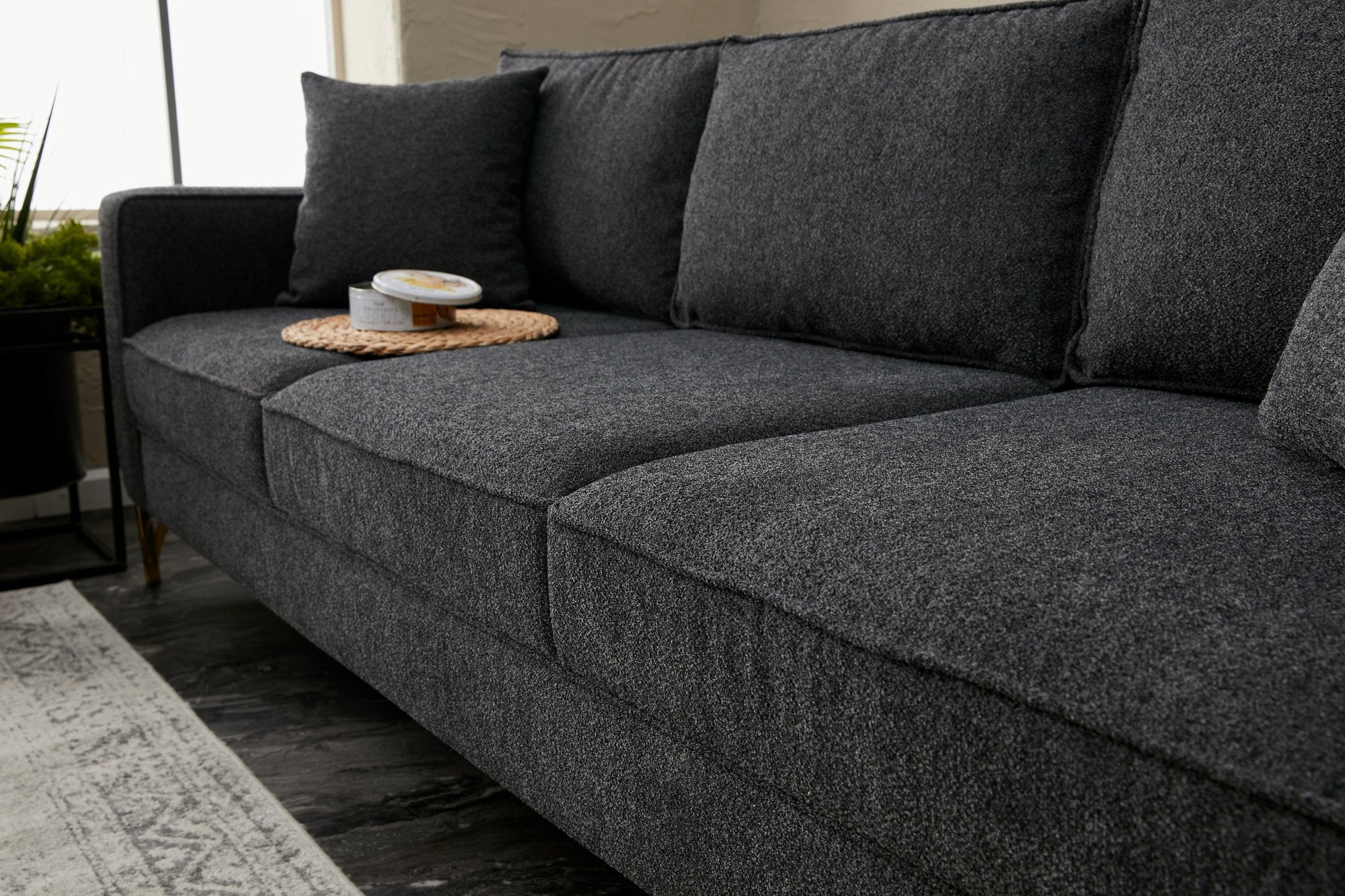 Berlin - Antracit, Svart 3-sits Soffa