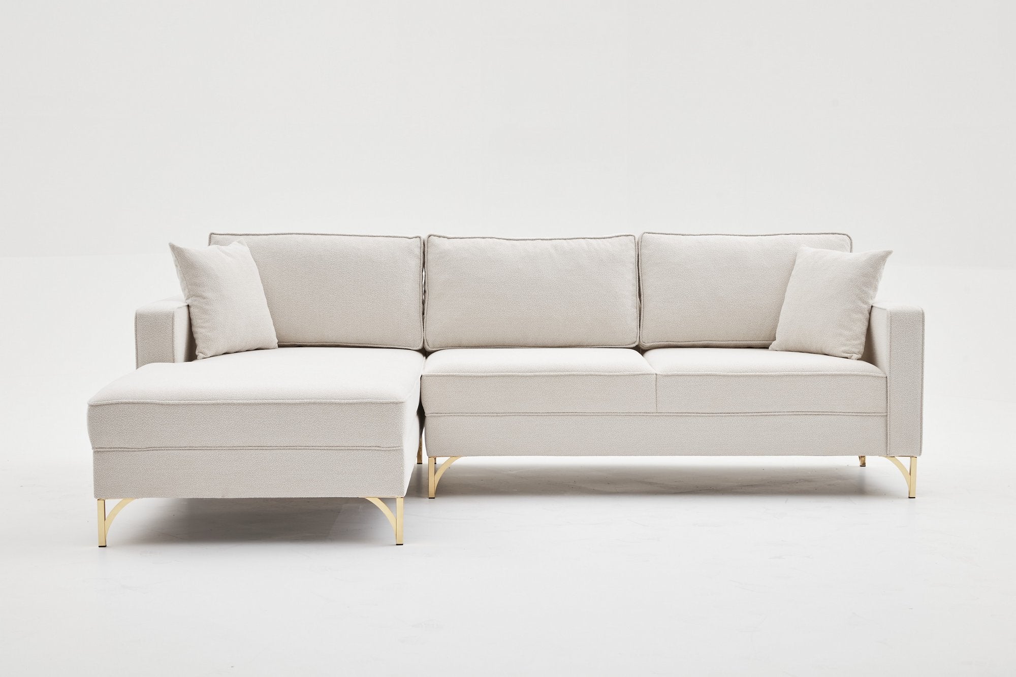 Berlin Left - Cream, Gold Hörnsoffa