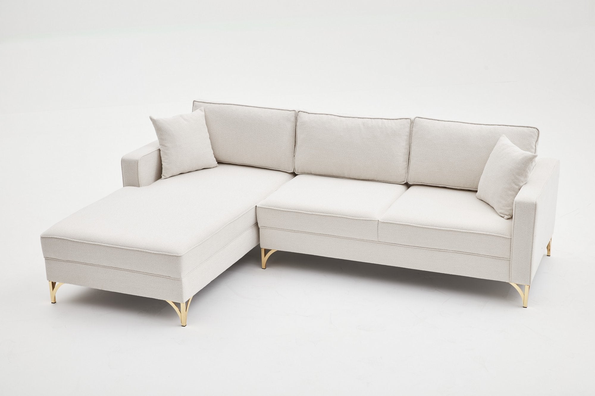 Berlin Left - Cream, Gold Hörnsoffa