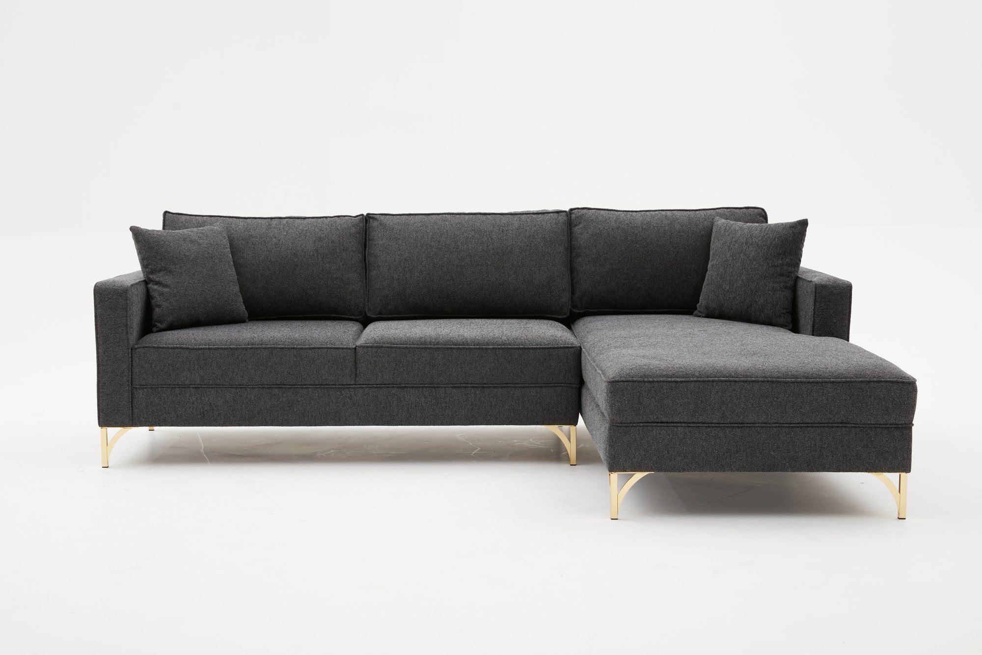 Berlin Right - Anthracite, Guld Hörnsoffa
