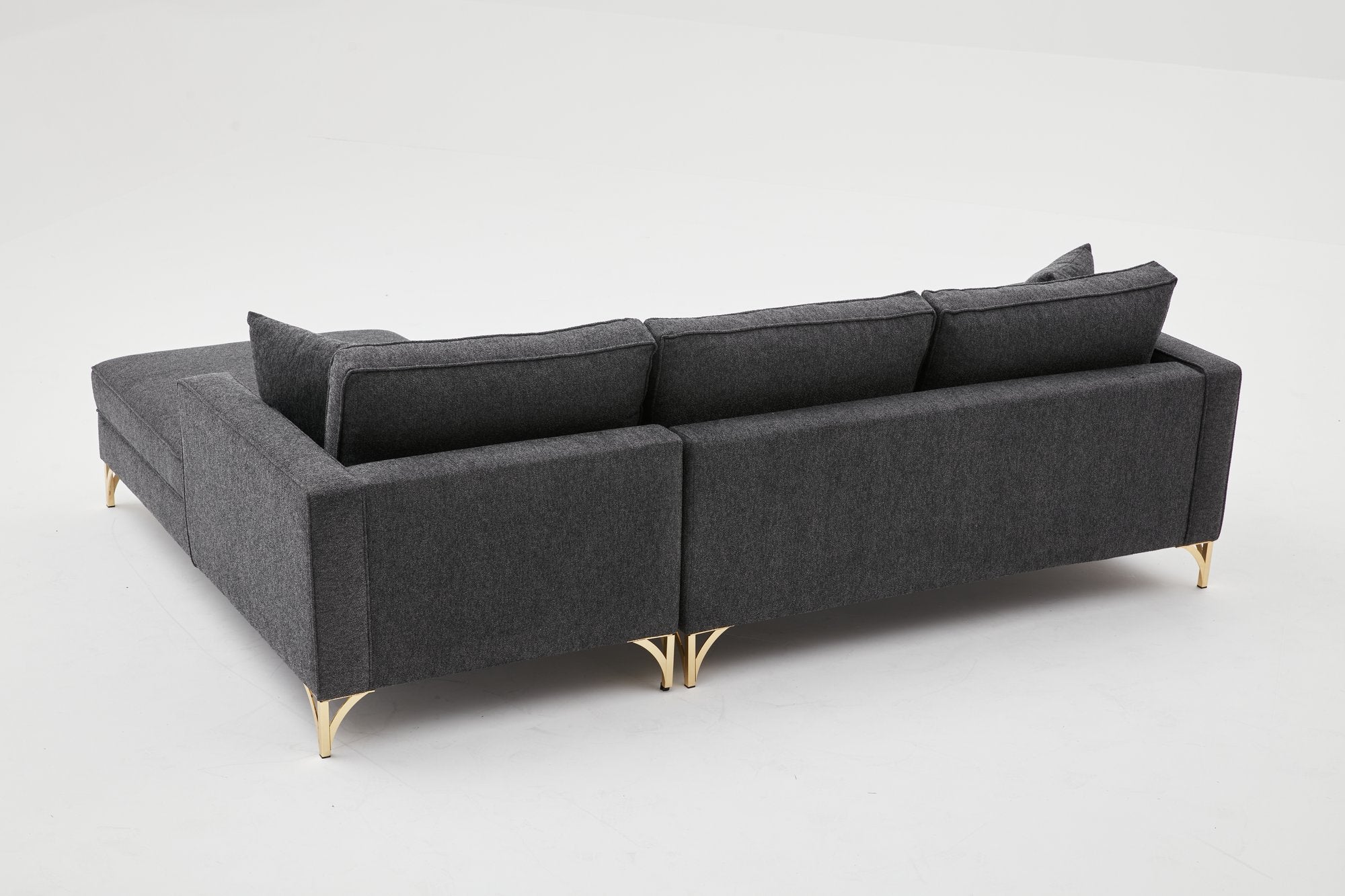Berlin Right - Anthracite, Guld Hörnsoffa