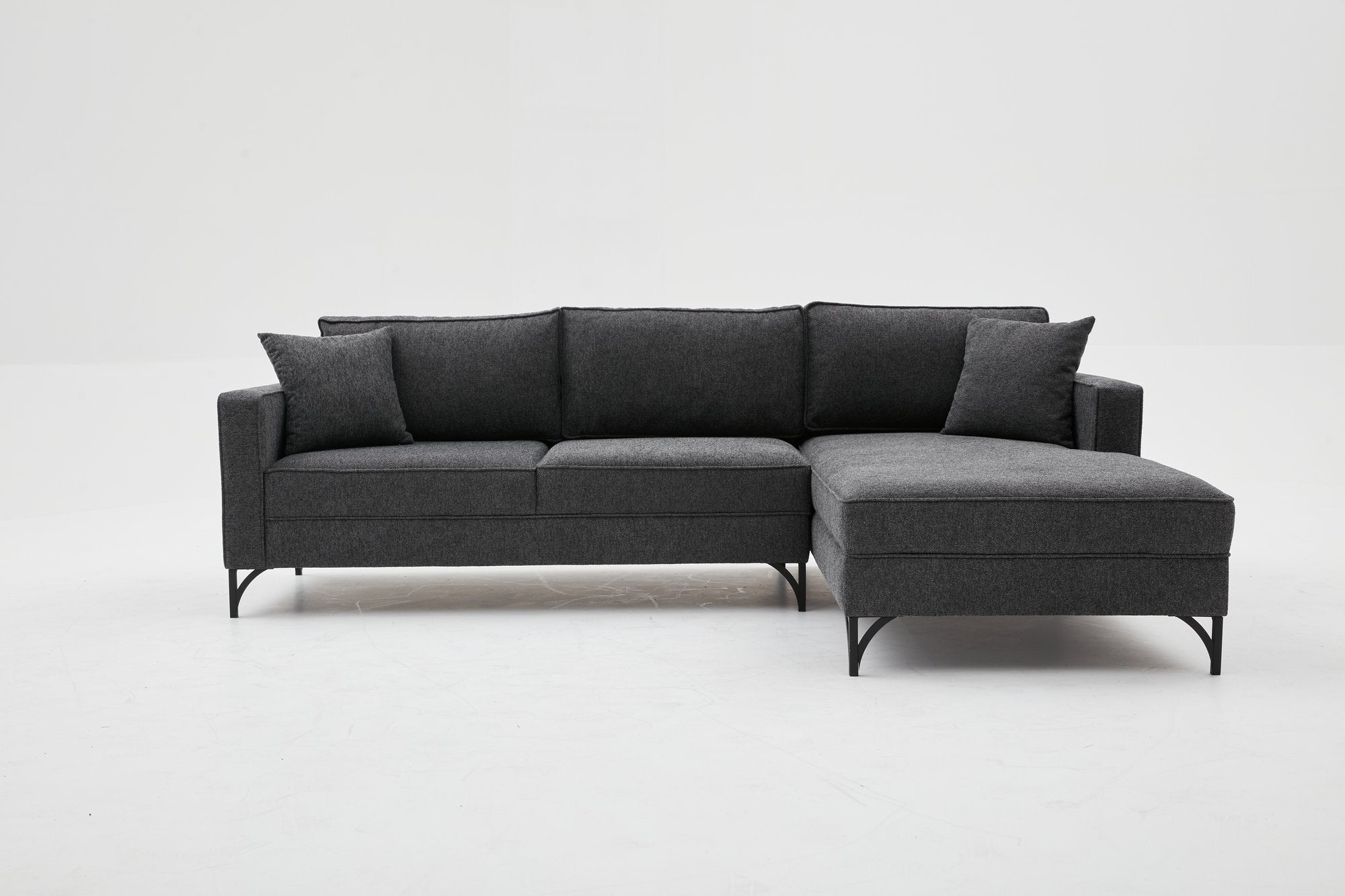 Berlin Right - Anthracite, svart Hörnsoffa