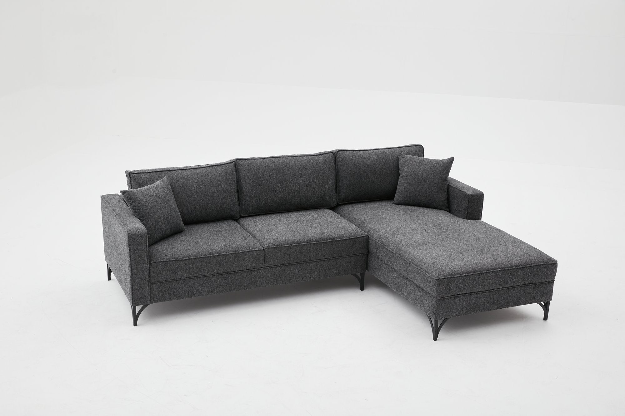 Berlin Right - Anthracite, svart Hörnsoffa