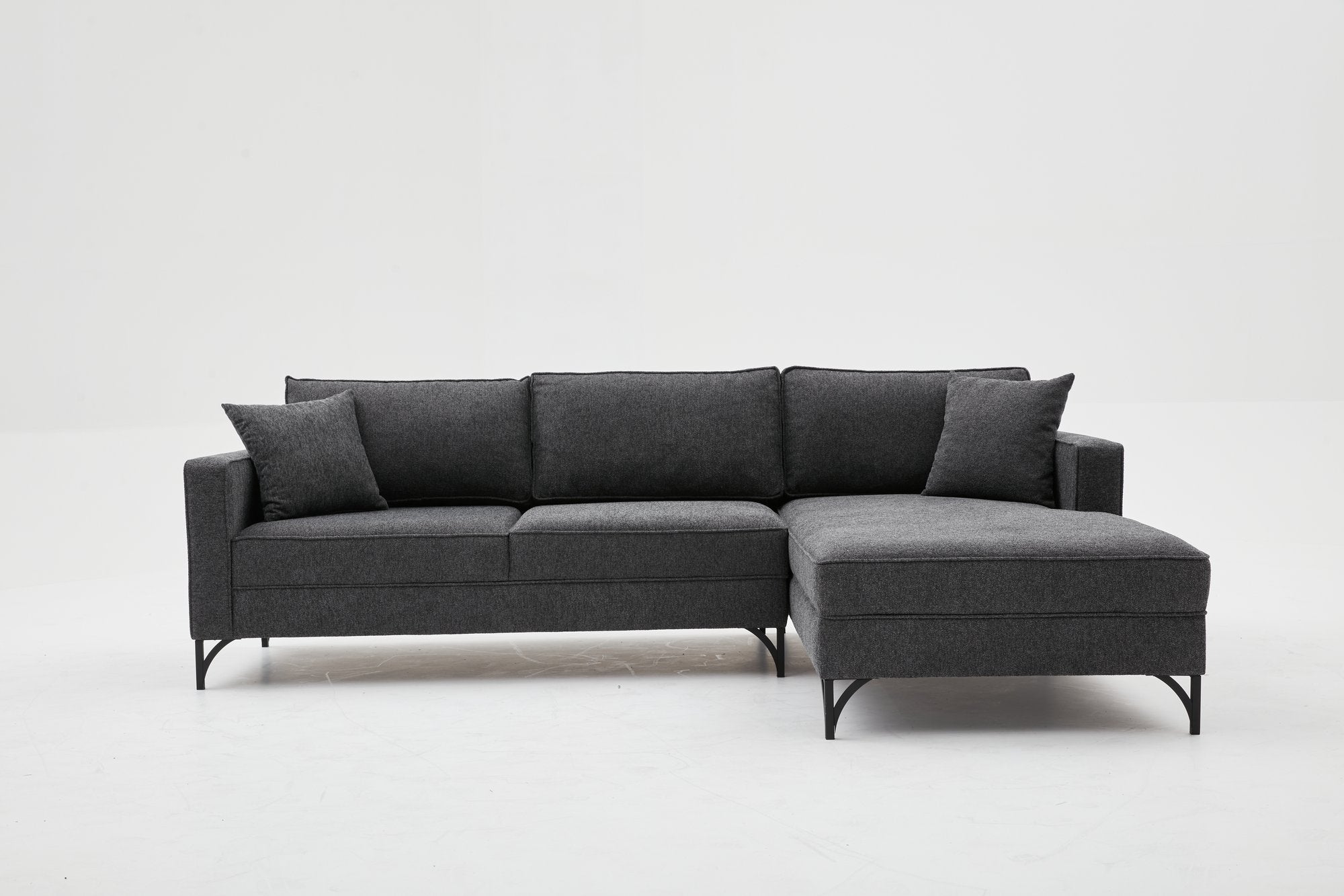 Berlin Right - Anthracite, svart Hörnsoffa