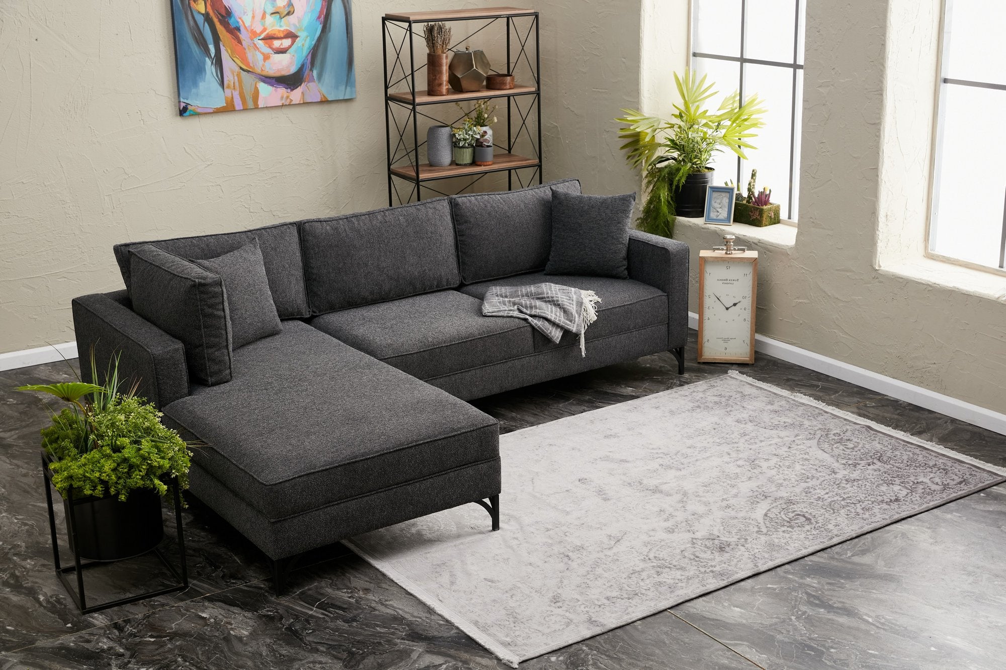 Berlin Left - Anthracite, Black Hörnsoffa