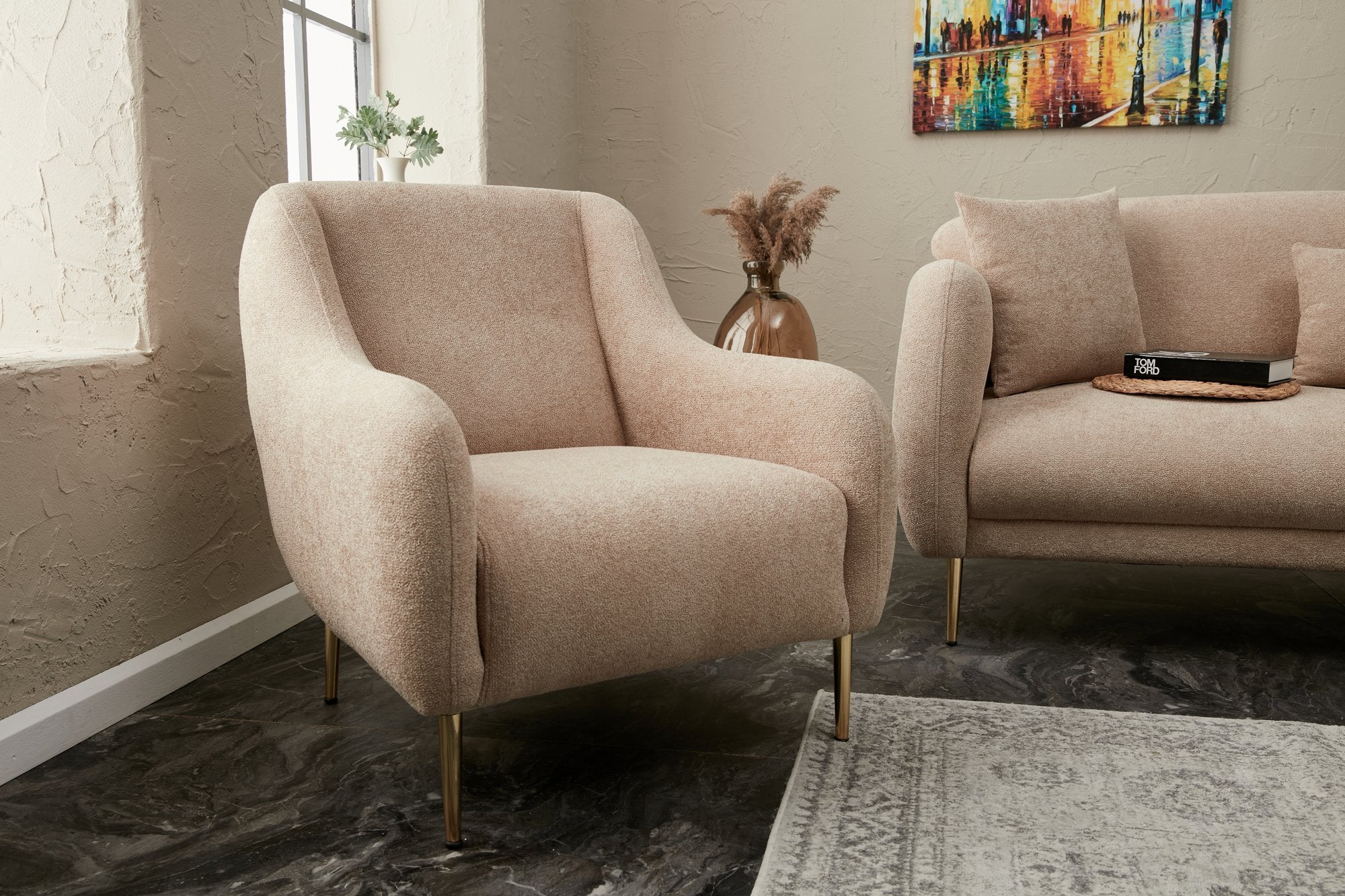 Simena - Beige 1-sitssoffa