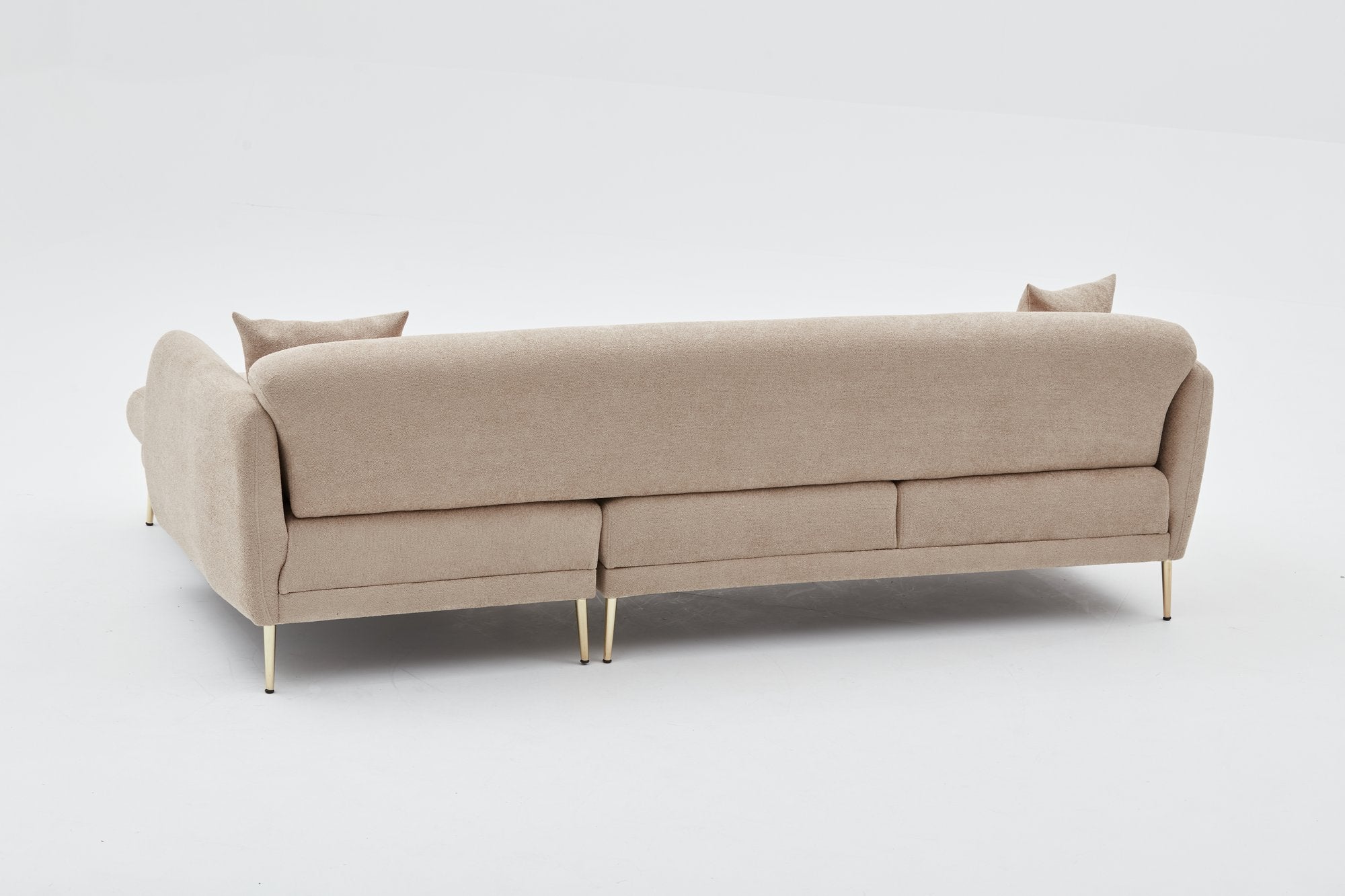 Simena Right - Beige Hörnsoffa-Säng