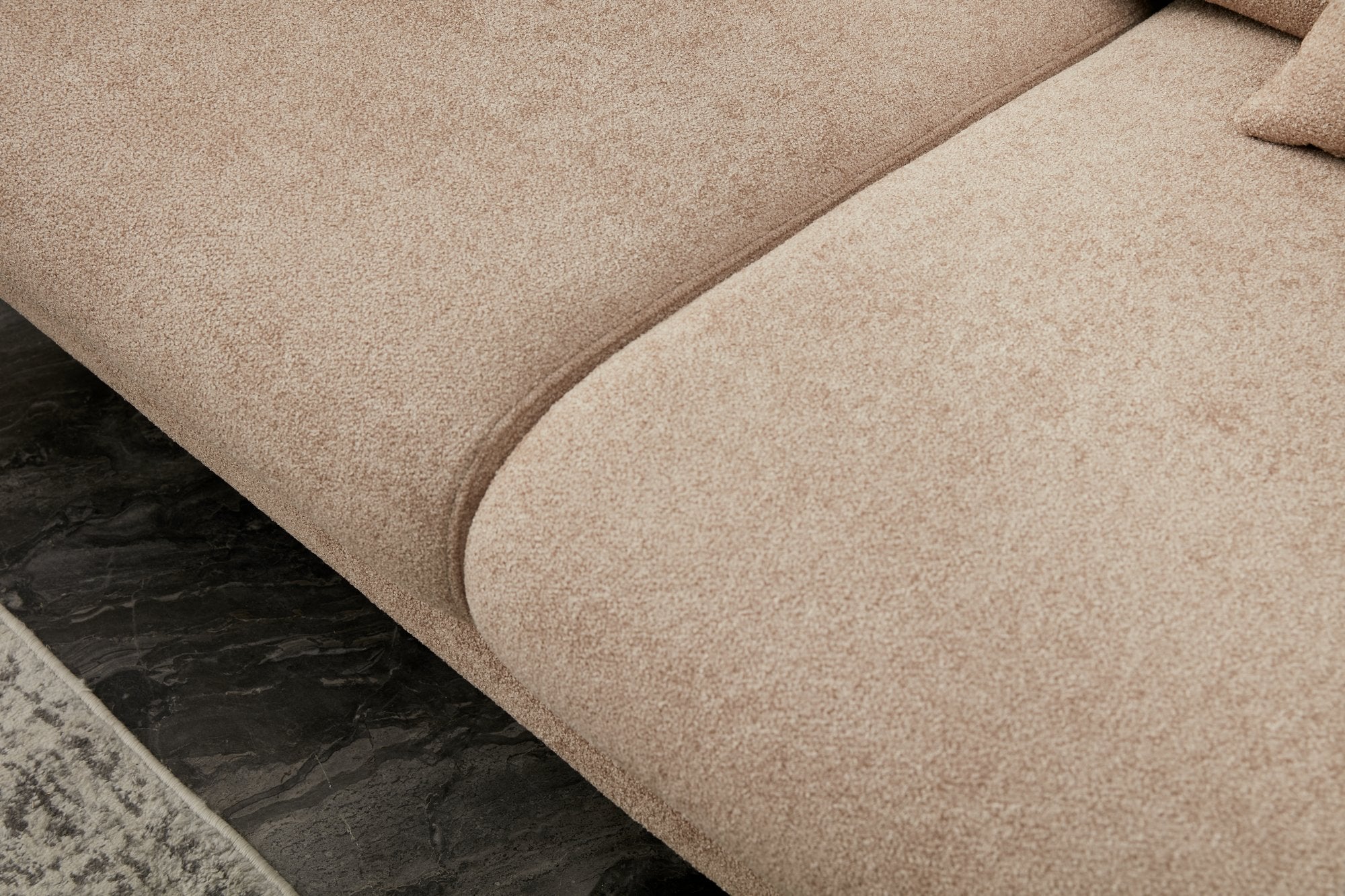 Simena Right - Beige Hörnsoffa-Säng