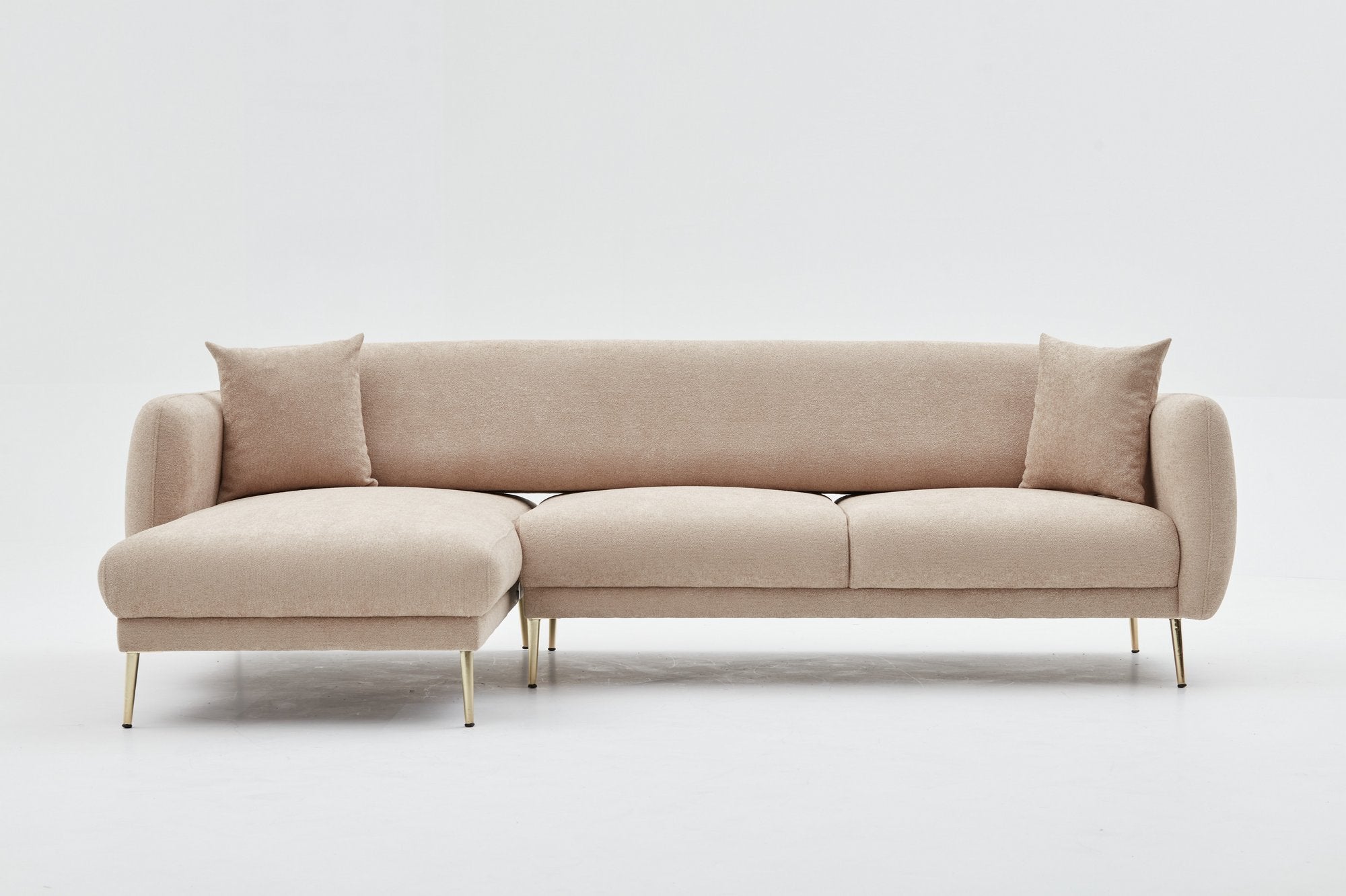 Simena Left - Beige Hörnsoffa-säng