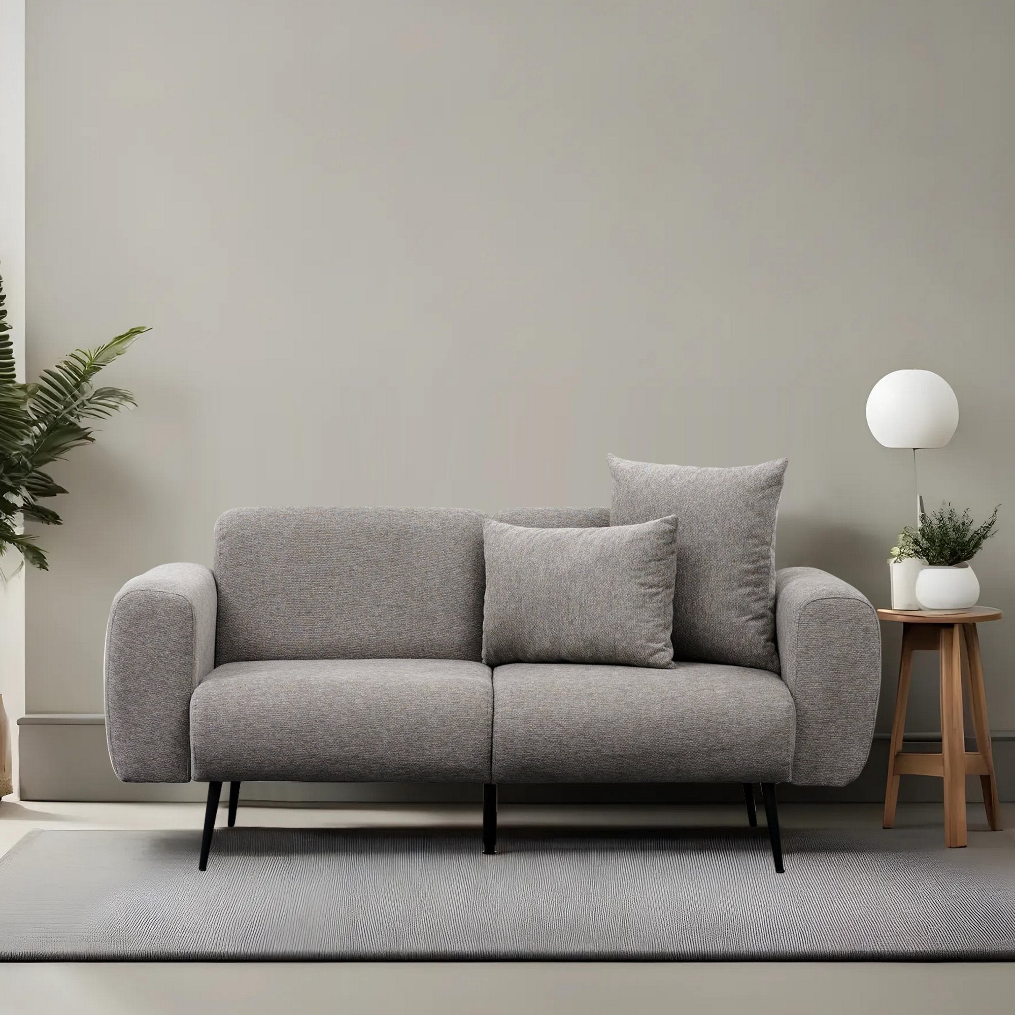 Side - Ljusgrå 2-Sits Soffa