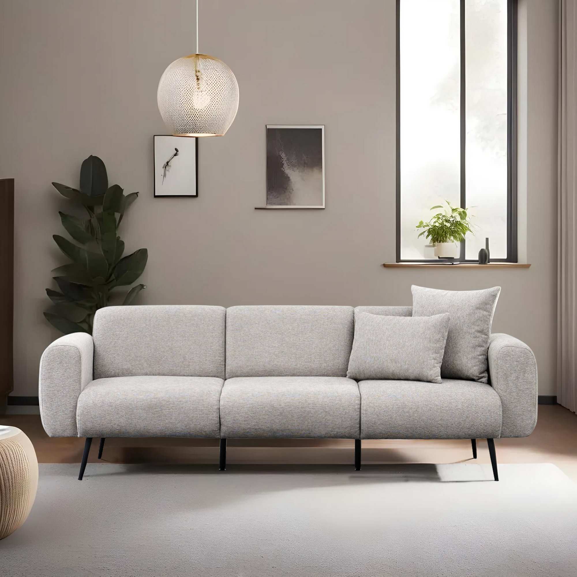 Sid - Ljus Grå 3-Sits Soffa