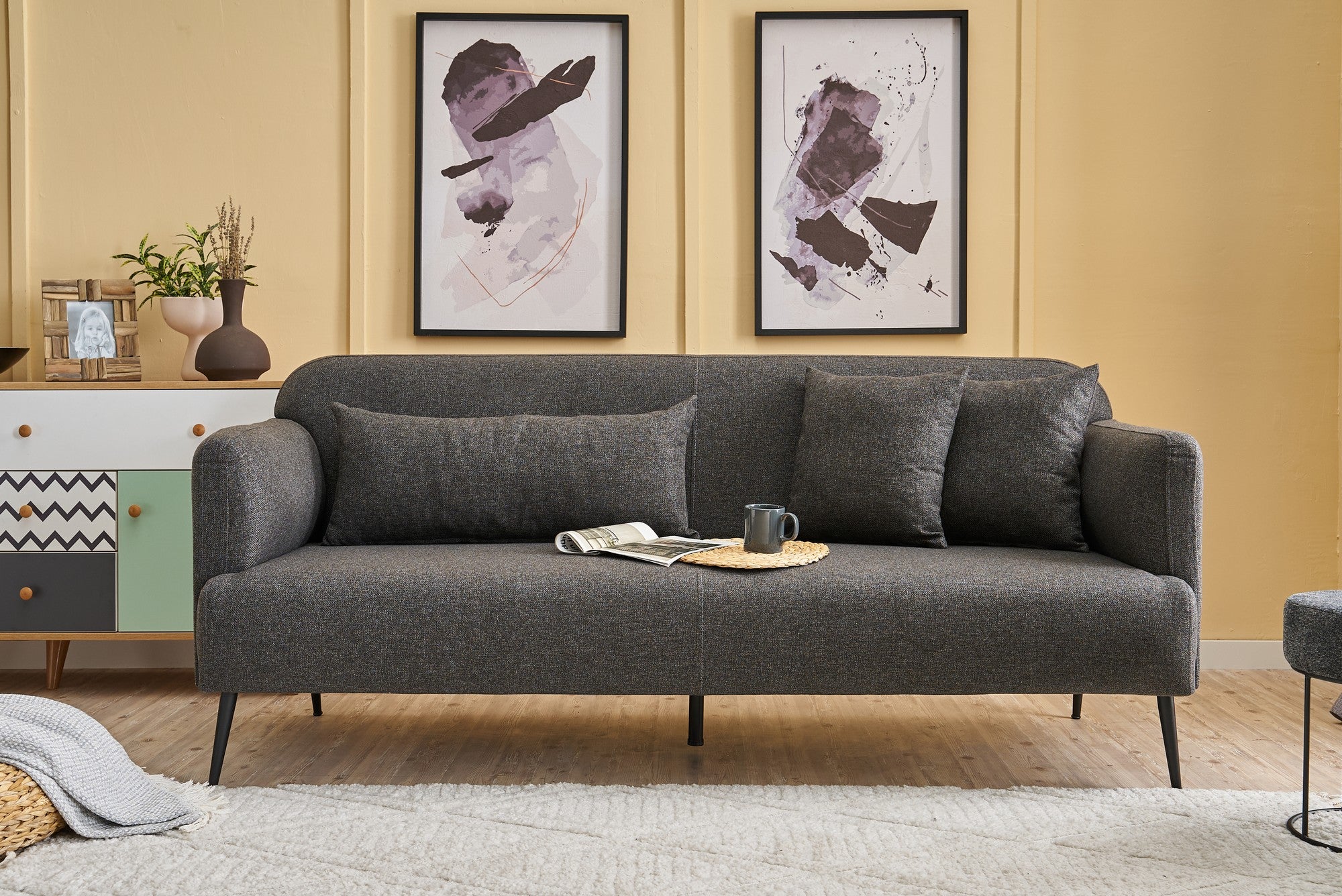Revos - Antracit 3-Sits Soffa