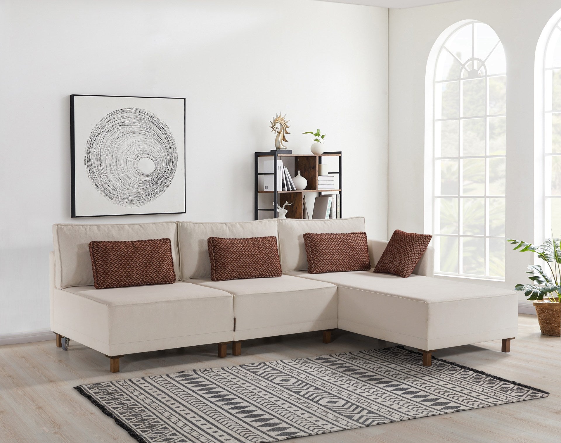 Matris Right - Beige Corner Sofa-Bed