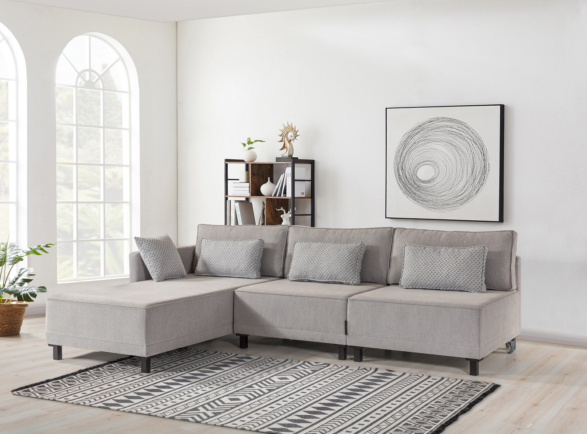 Matris Left - Grey Corner Sofa-Bed
