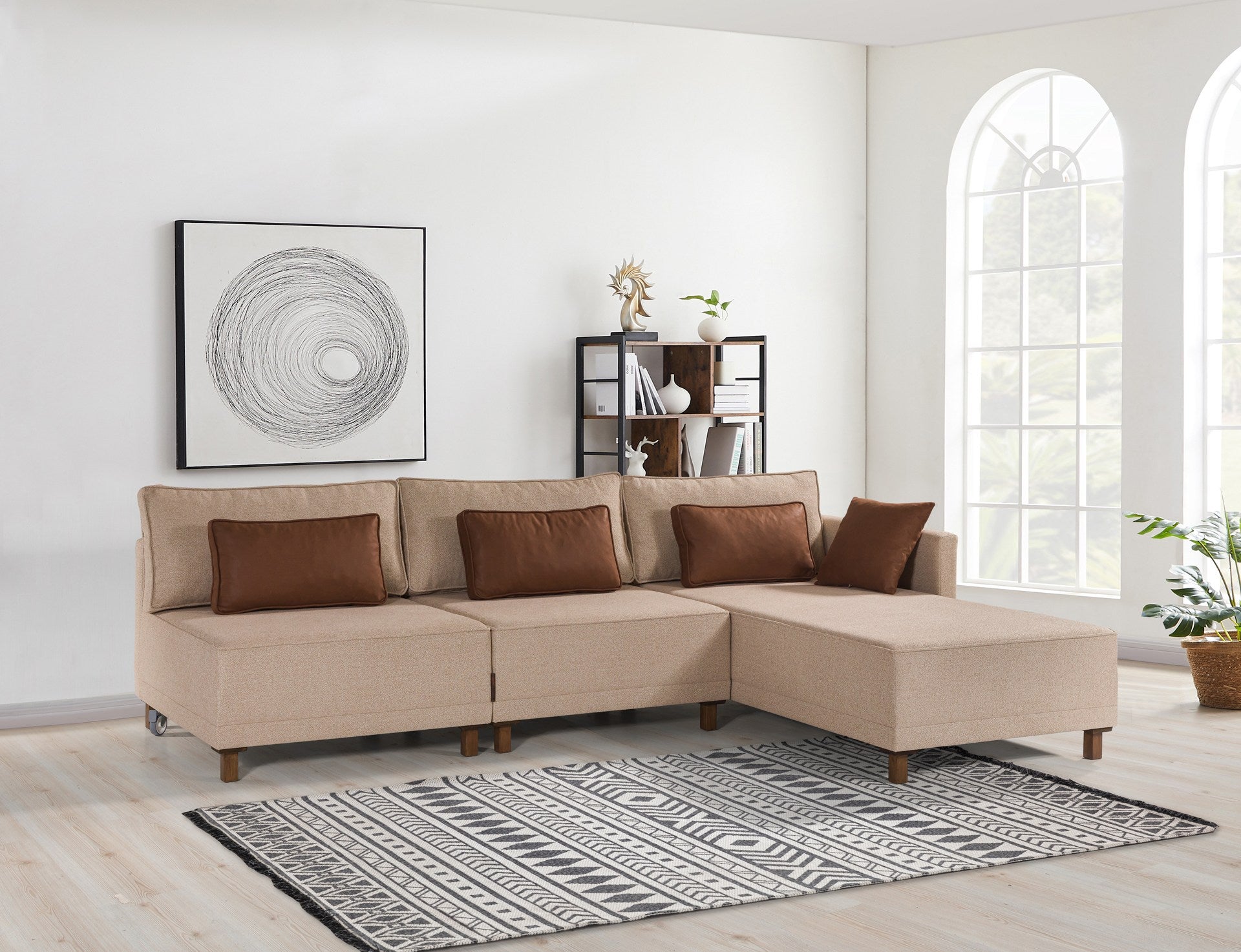 Matris Right - Brown Corner Sofa-Bed