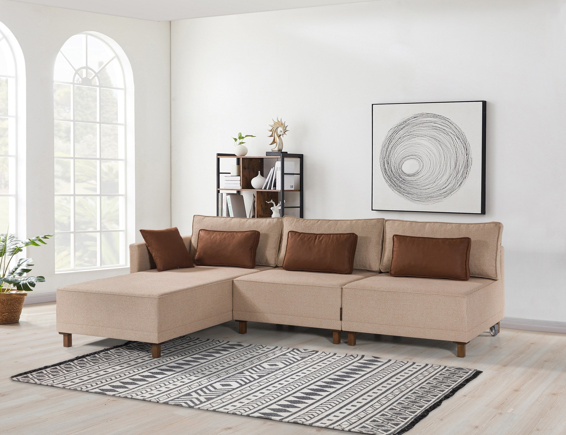 Matris Left - Brown Corner Sofa-Bed