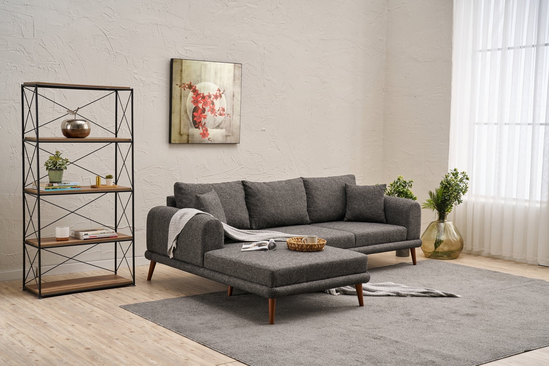 Seren Left - Anthracite Corner Sofa