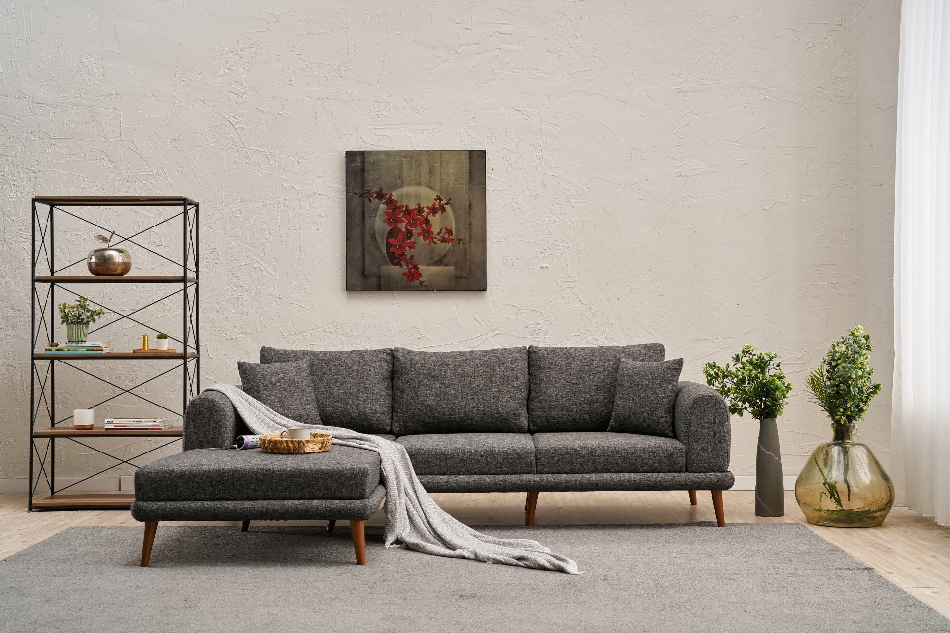 Seren Left - Anthracite Corner Sofa
