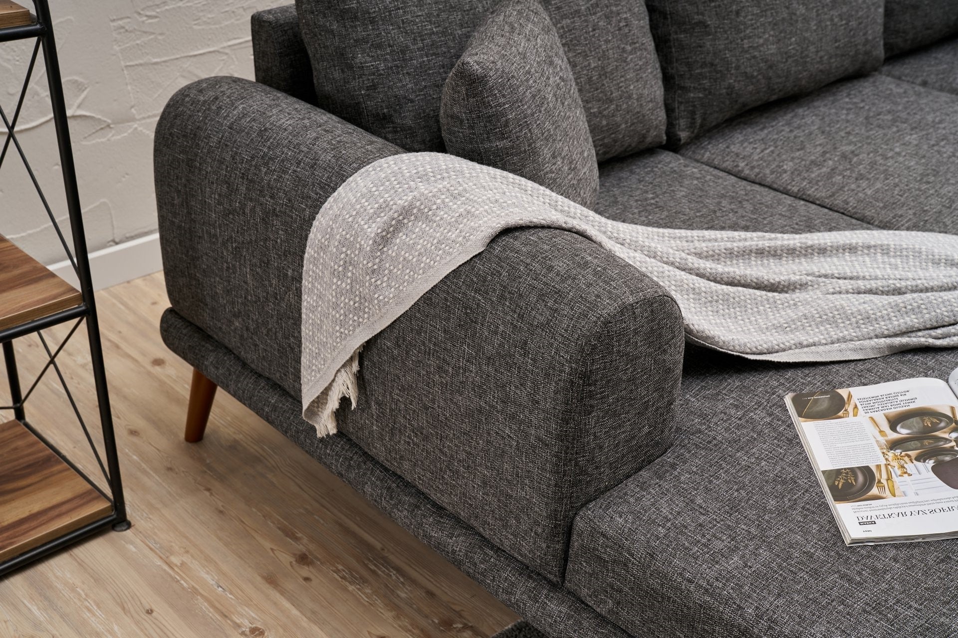 Seren Left - Anthracite Corner Sofa