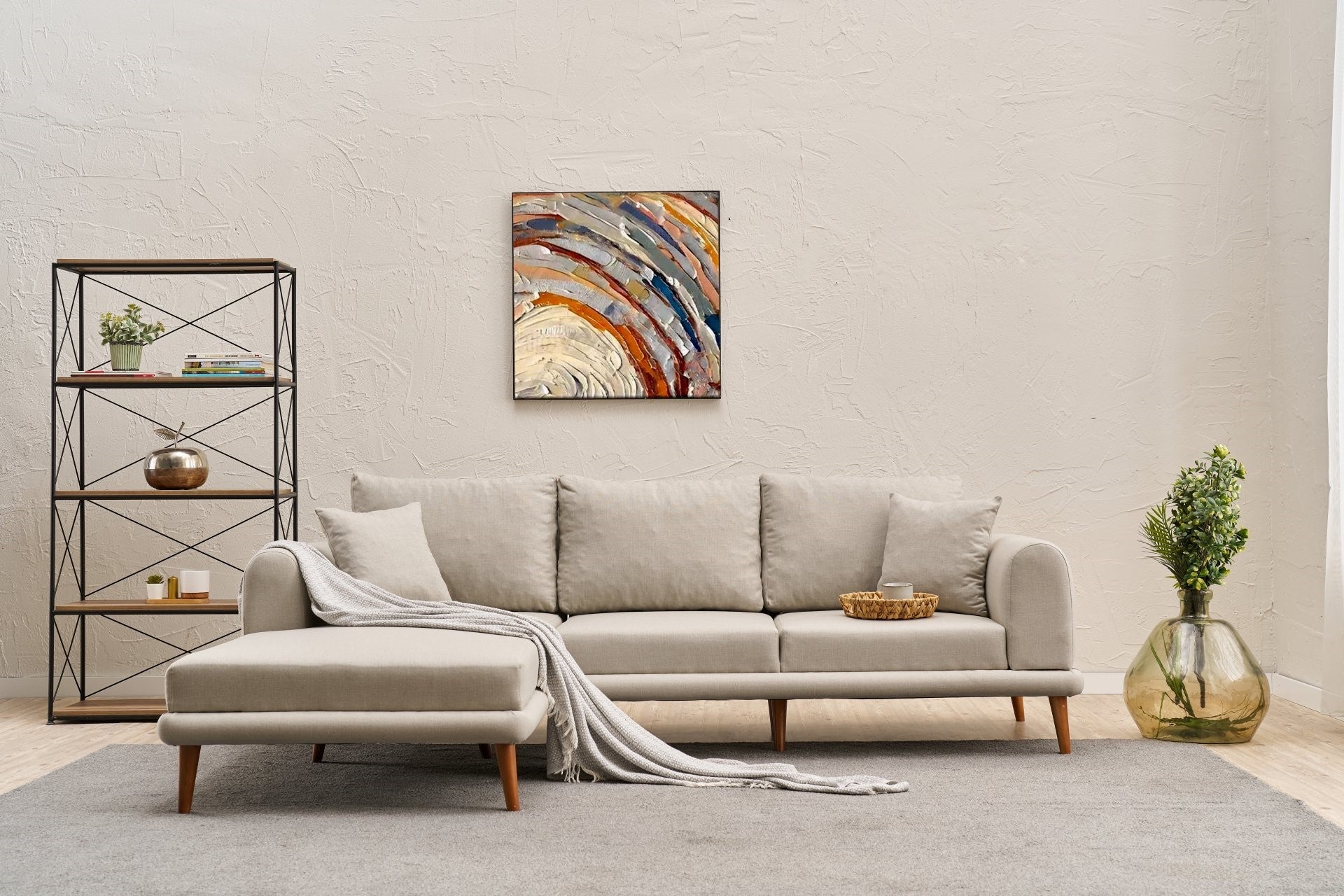 Seren Left - Cream Corner Sofa