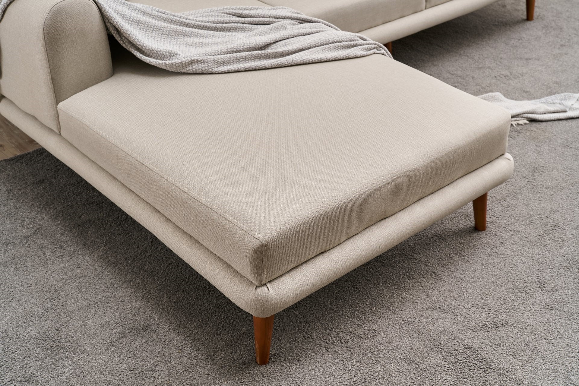 Seren Left - Cream Corner Sofa