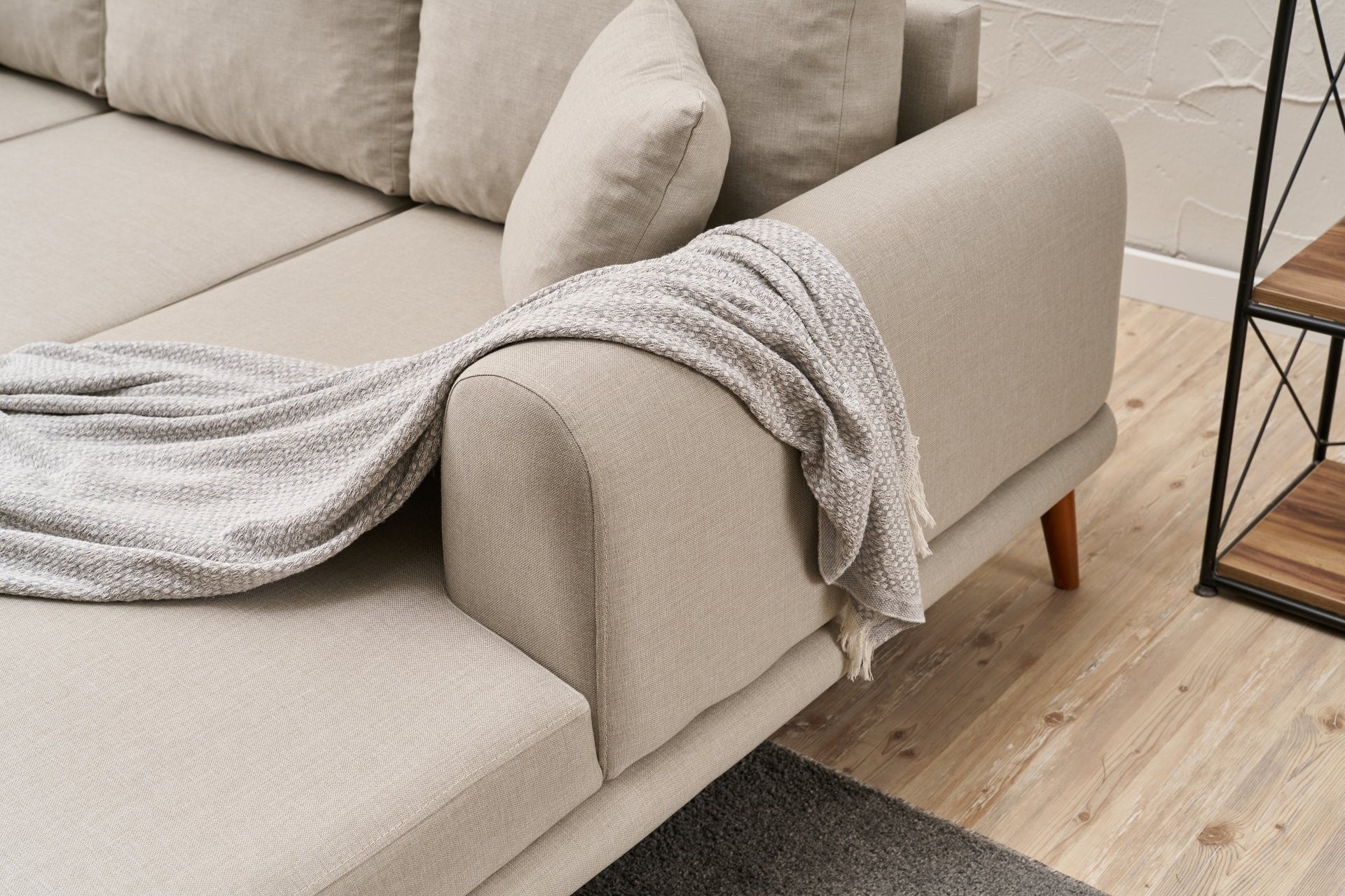 Seren Left - Cream Corner Sofa