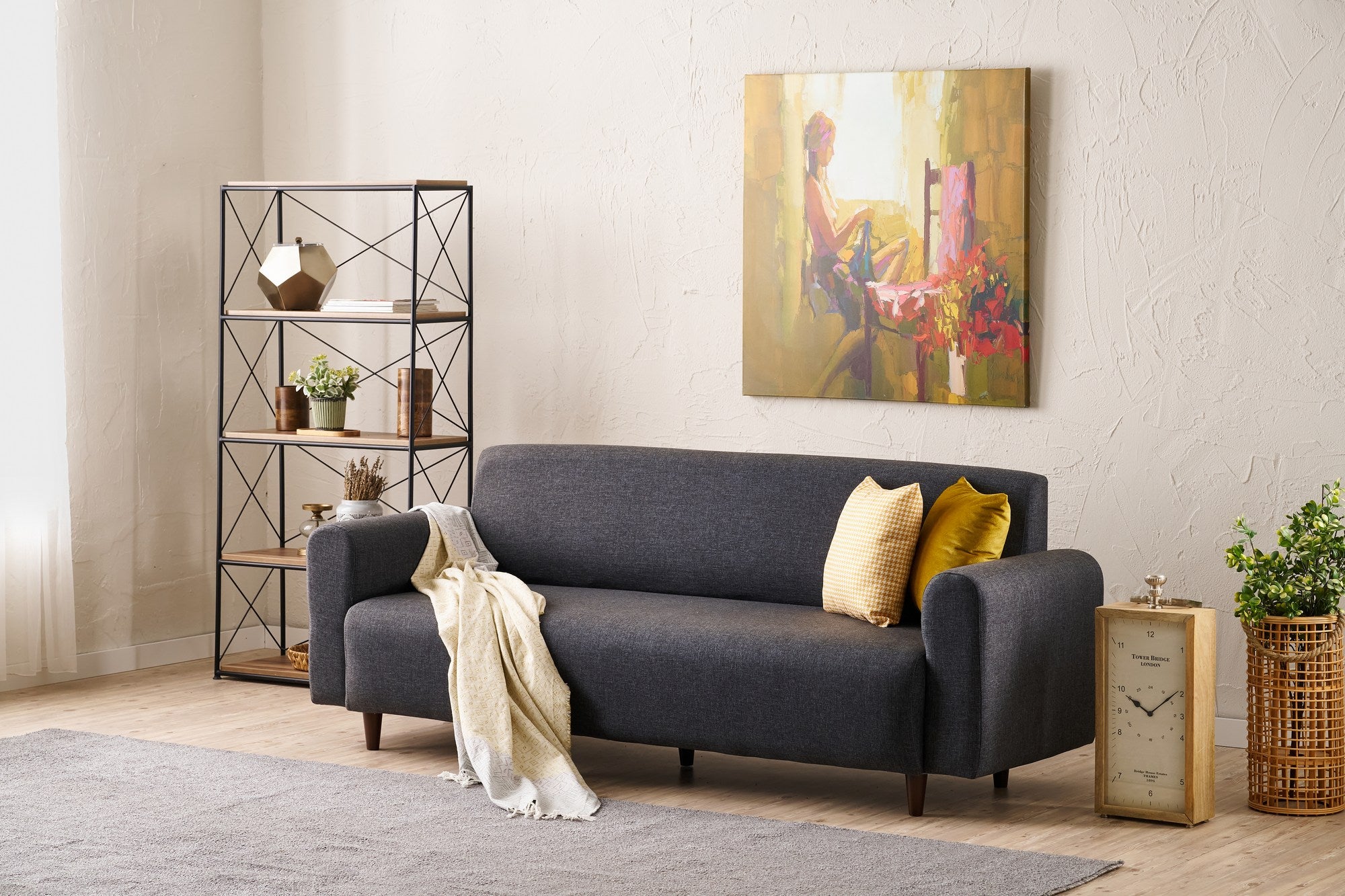 Noya Linne - Antracit 3-Sittsoffa