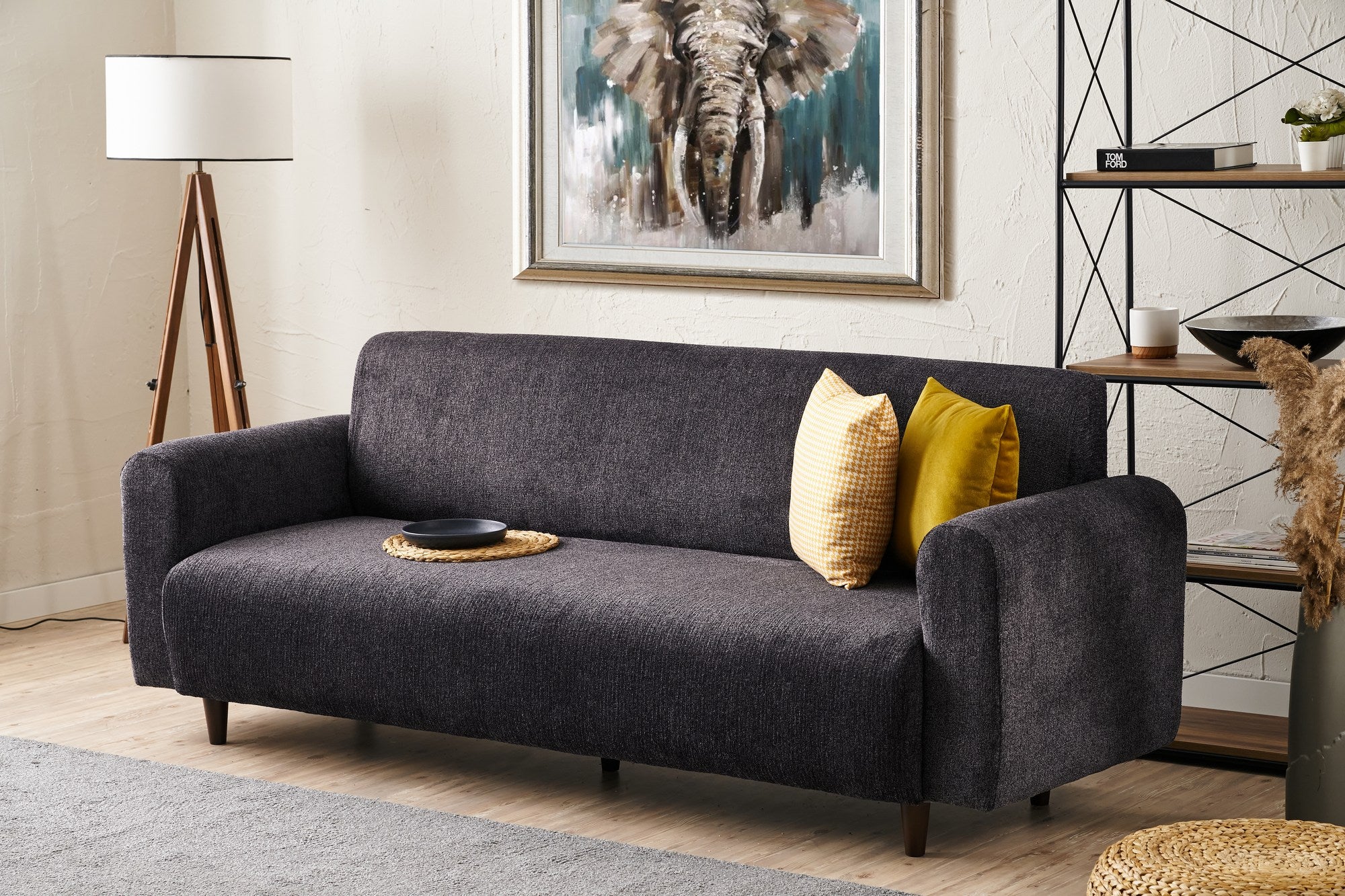 Noya Chenille - Antracit 3-Sittsoffa