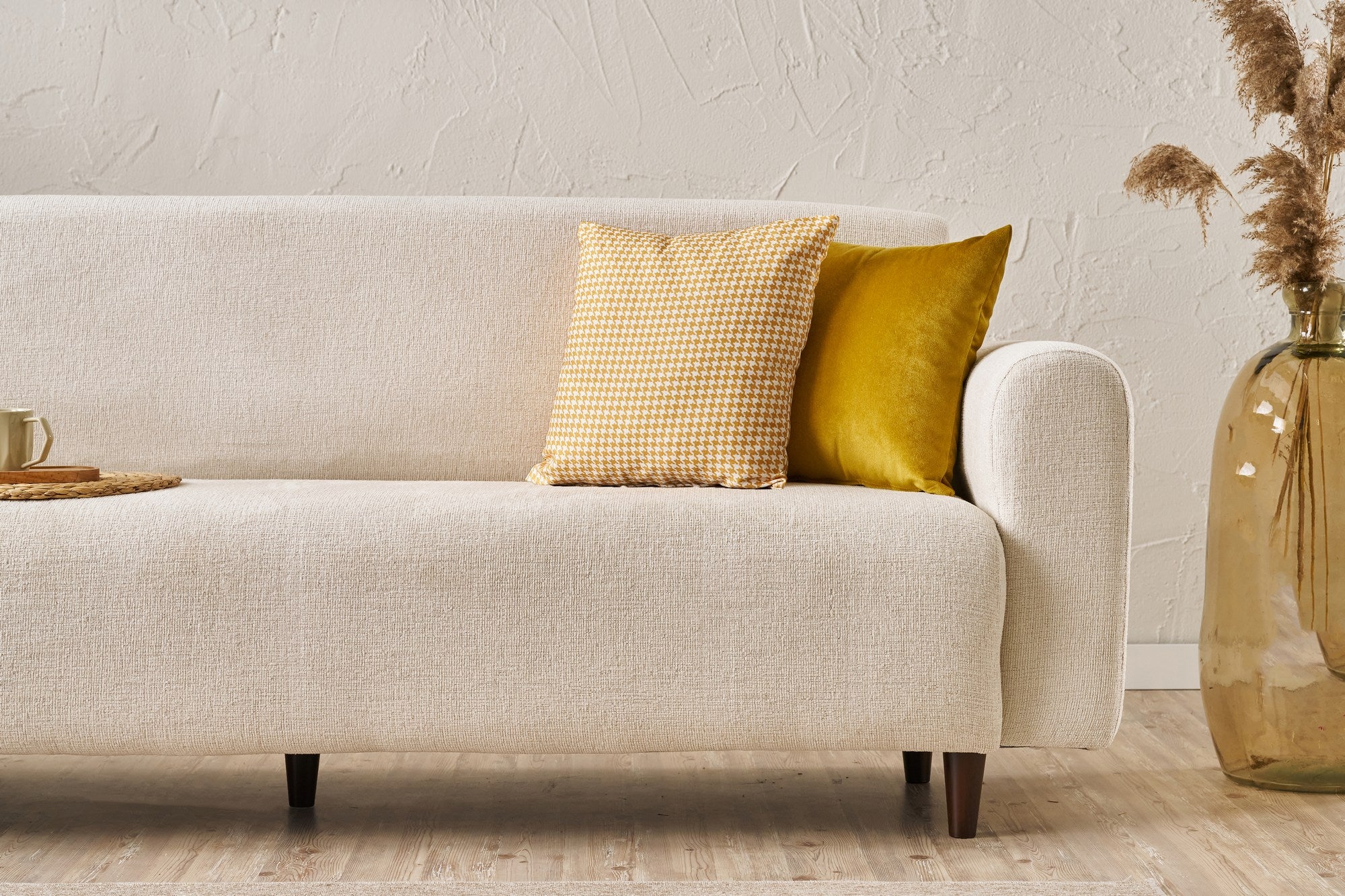 Noya Chenille - Grädd 3-Sittsoffa