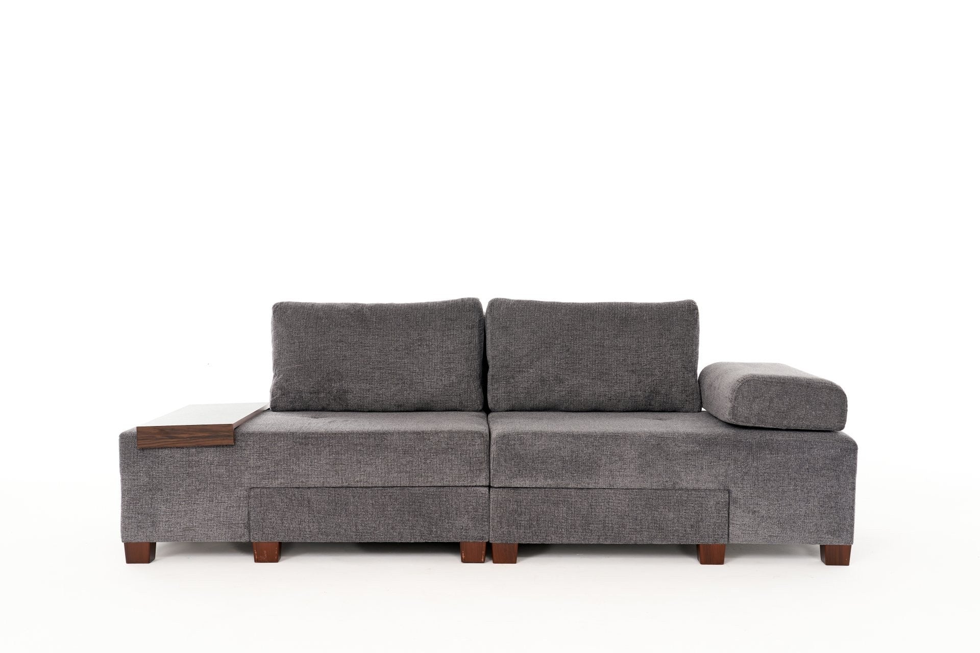 Perenna Chenille - Grå 3-Sits Soffa-Säng