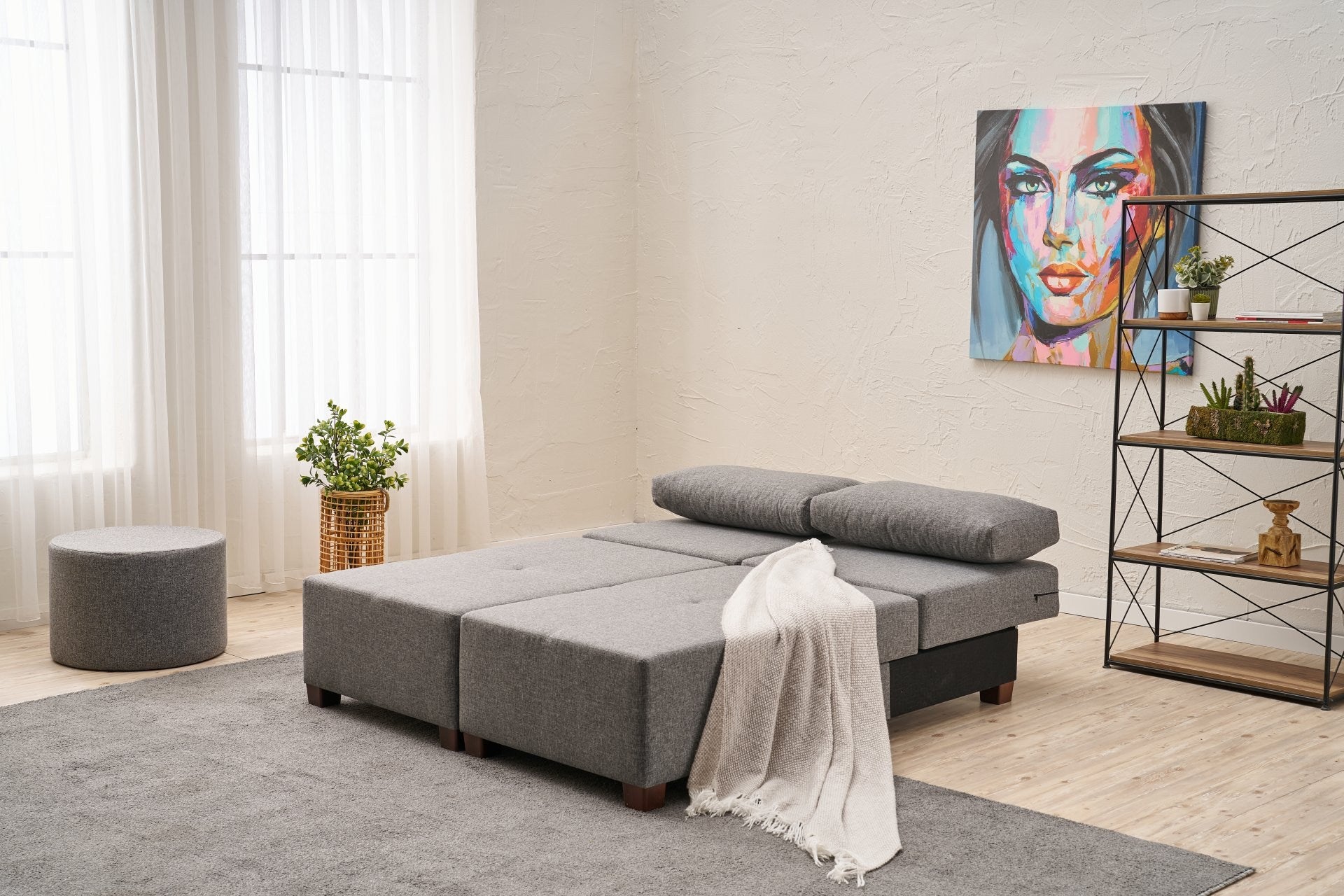 Perenna Lin - Grå 3-Sits Soffa-Säng