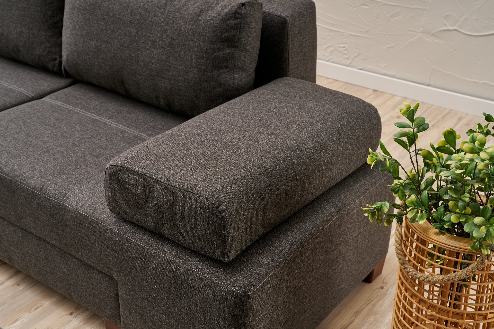 Perenna Lin - Antracit 3-Sits Soffa-Säng