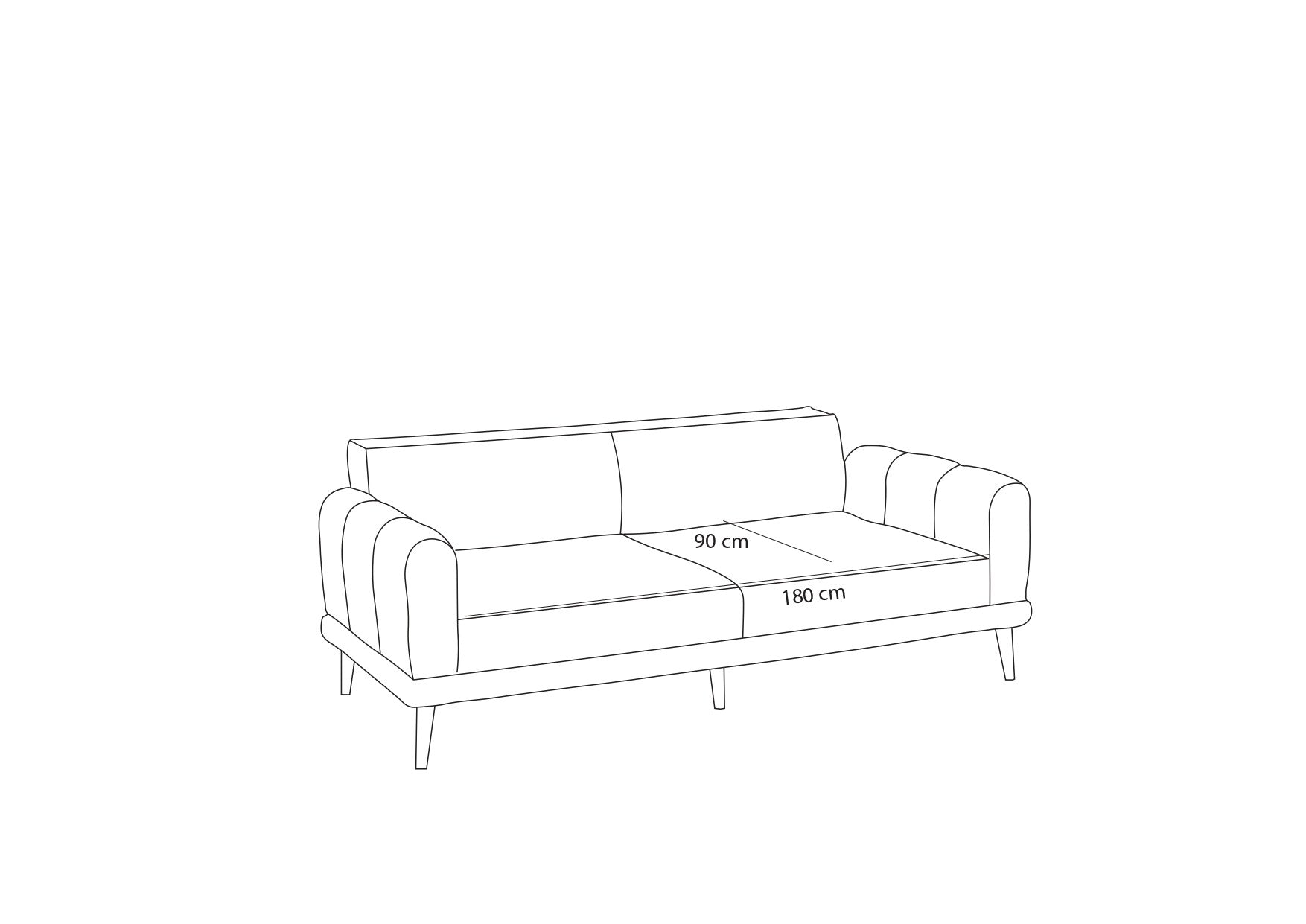 Seren - Antracit 3-Sits Soffa