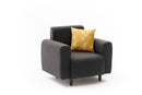 Noya Linen - Anthracite 1-Seat Sofa