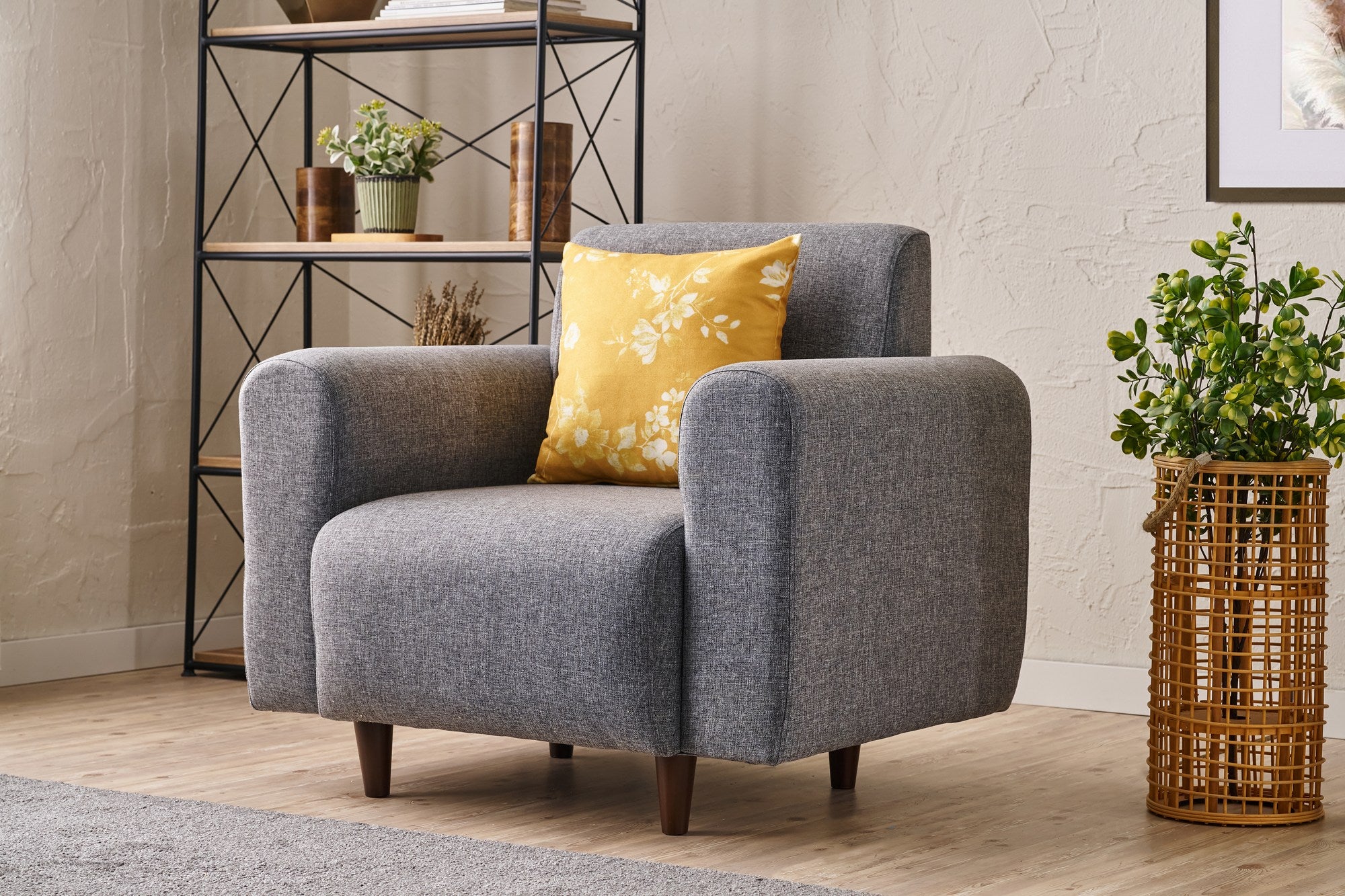 Noya Linen - Grey 1-Seat Sofa