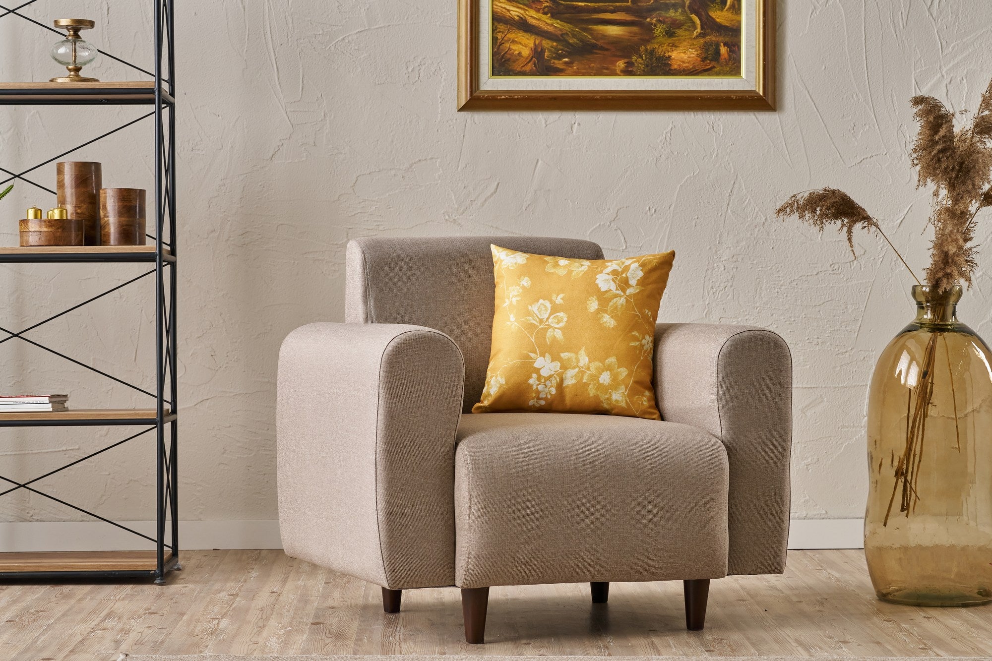 Noya Linen - Cream 1-Seat Sofa
