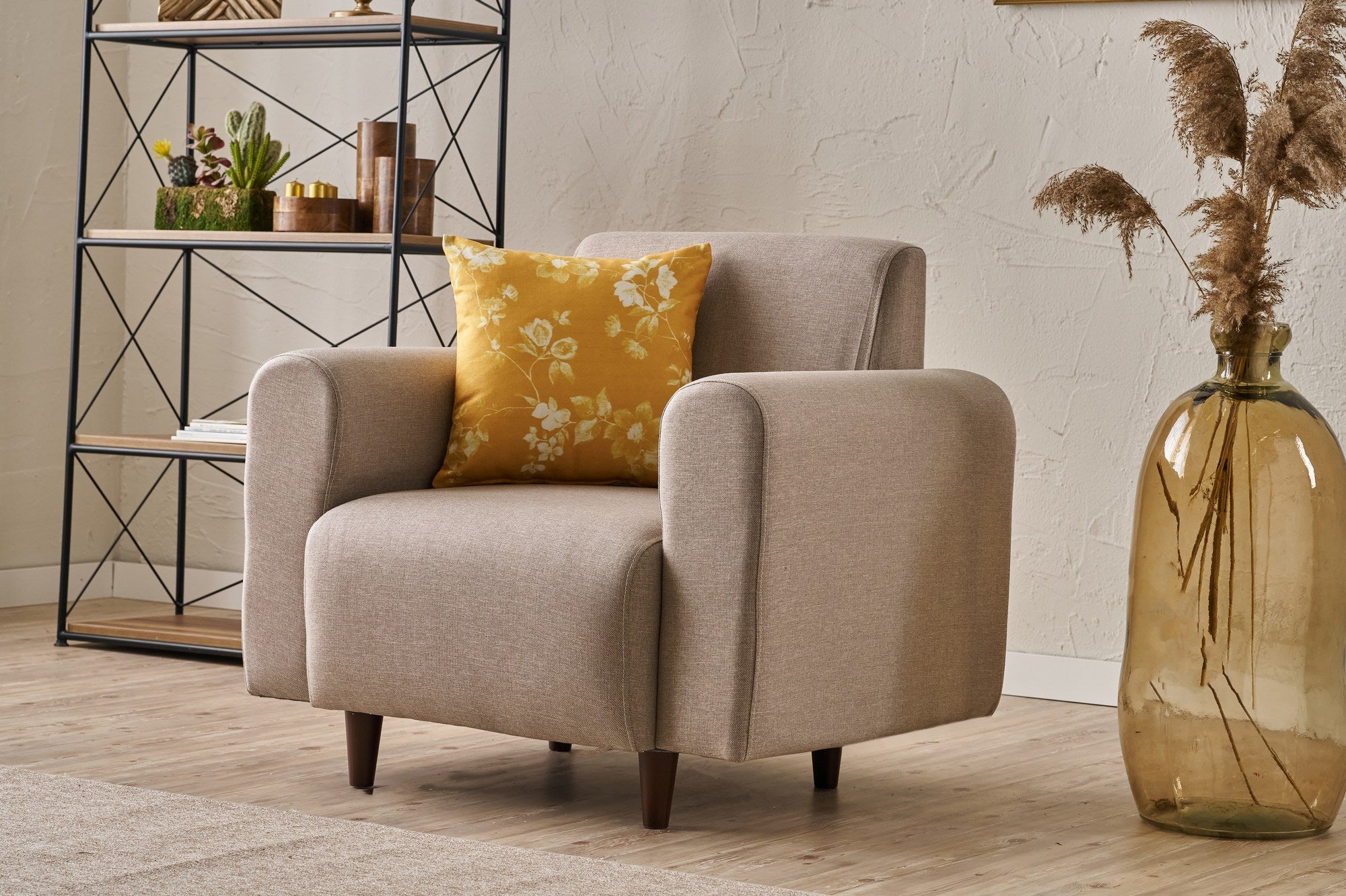 Noya Linen - Cream 1-Seat Sofa