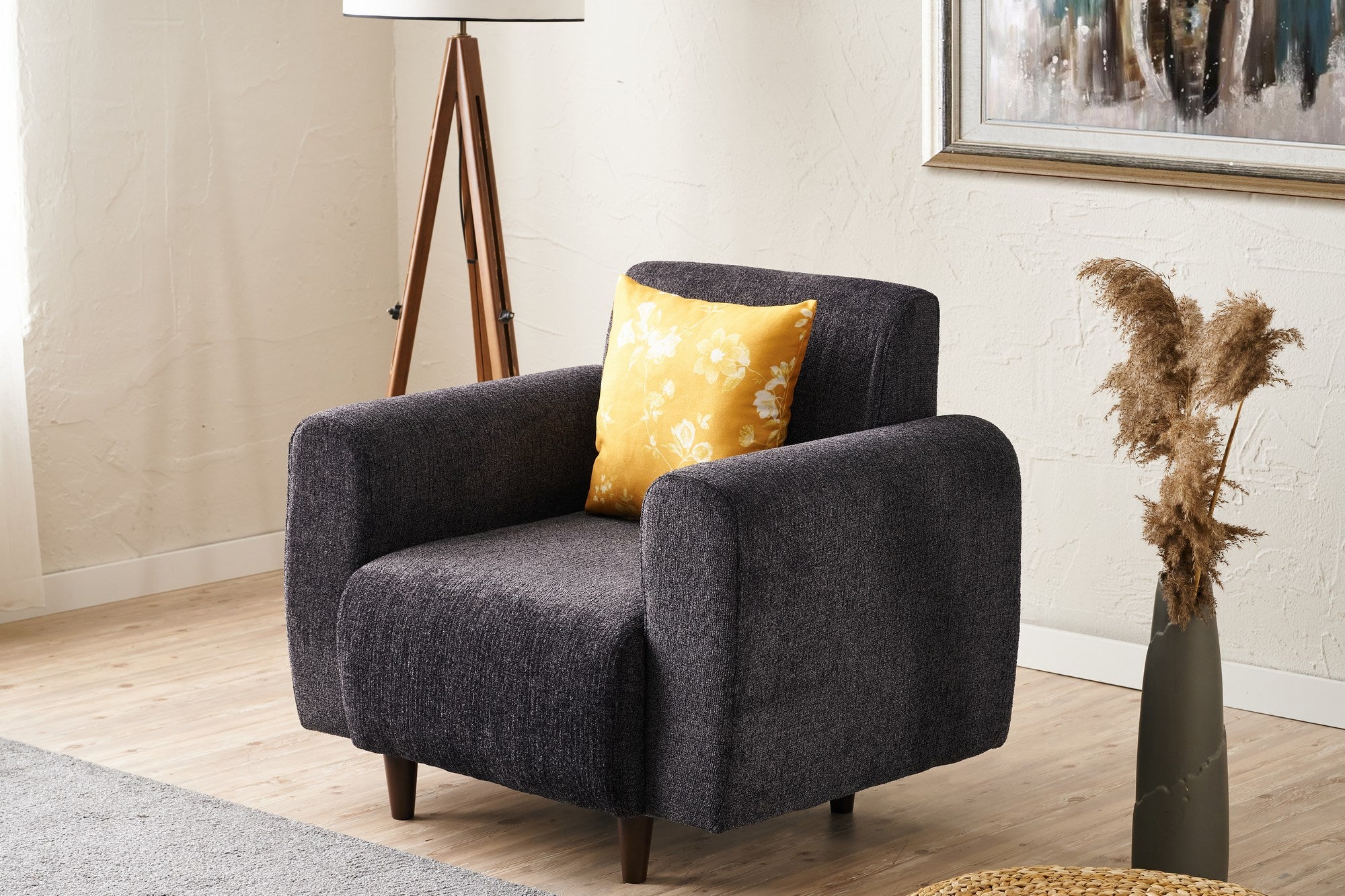 Noya Chenille - Antracit 1-Sits Soffa